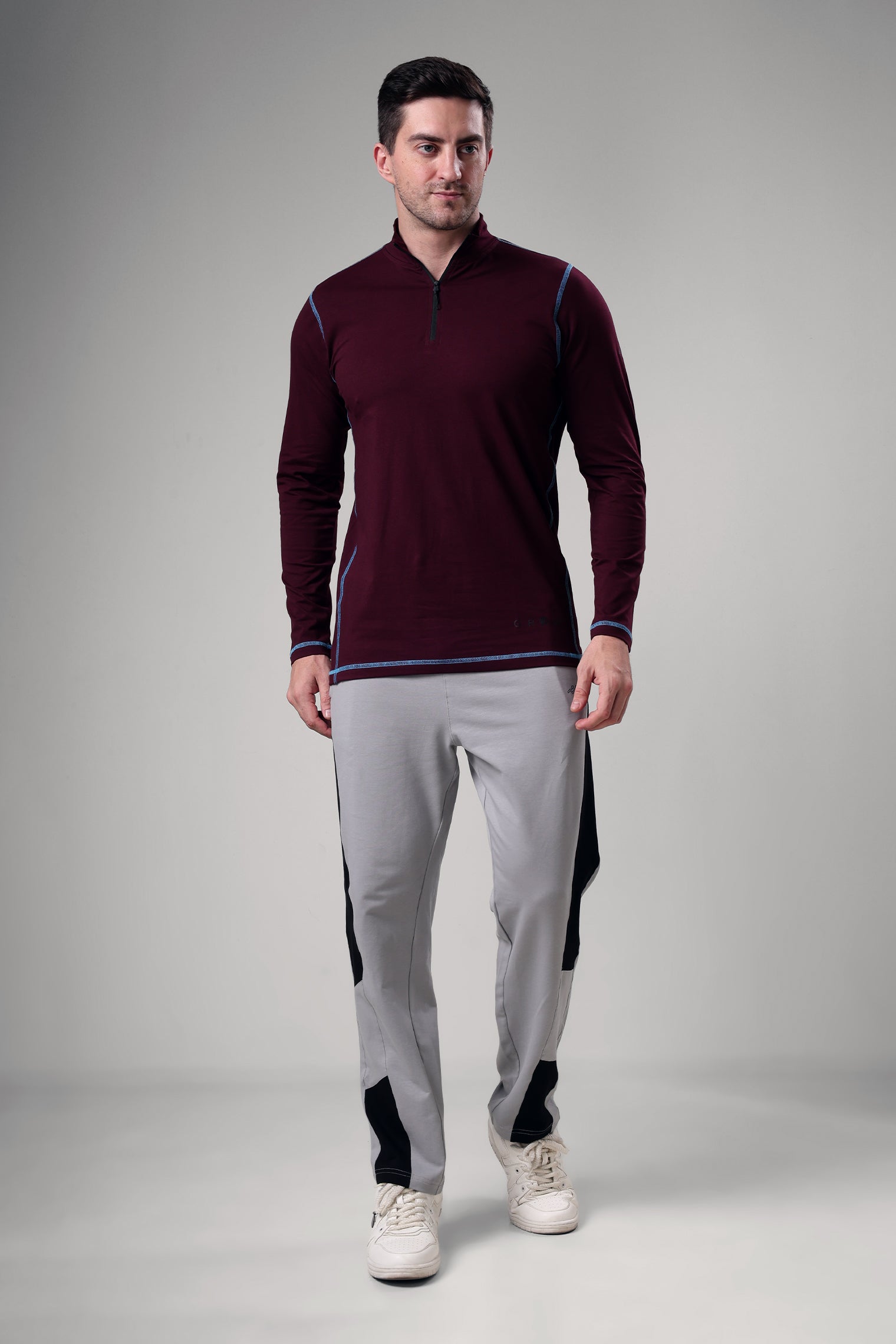 Grow 5T Quarter Zip T-shirt Wine