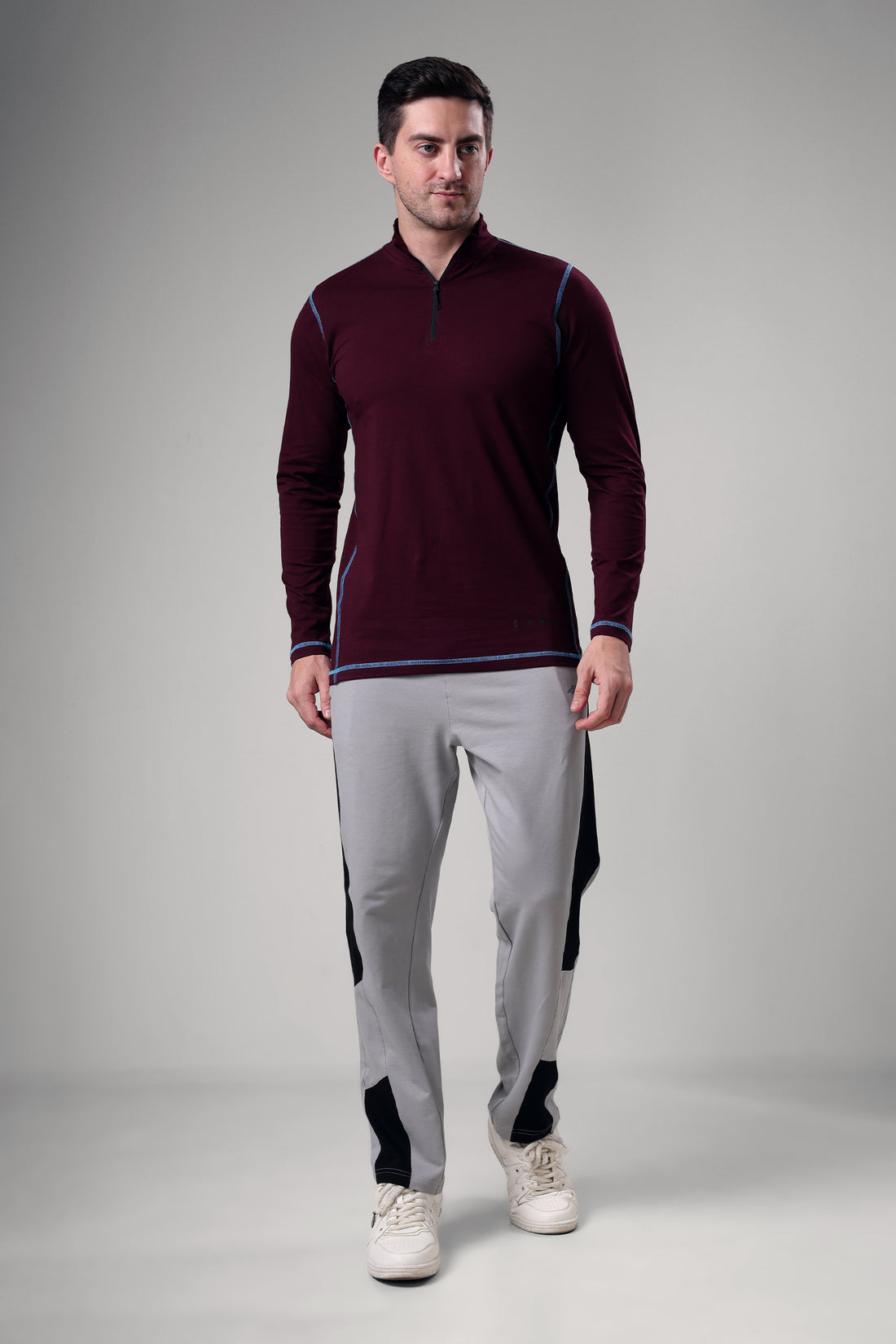Grow 5T Quarter Zip T-shirt Wine