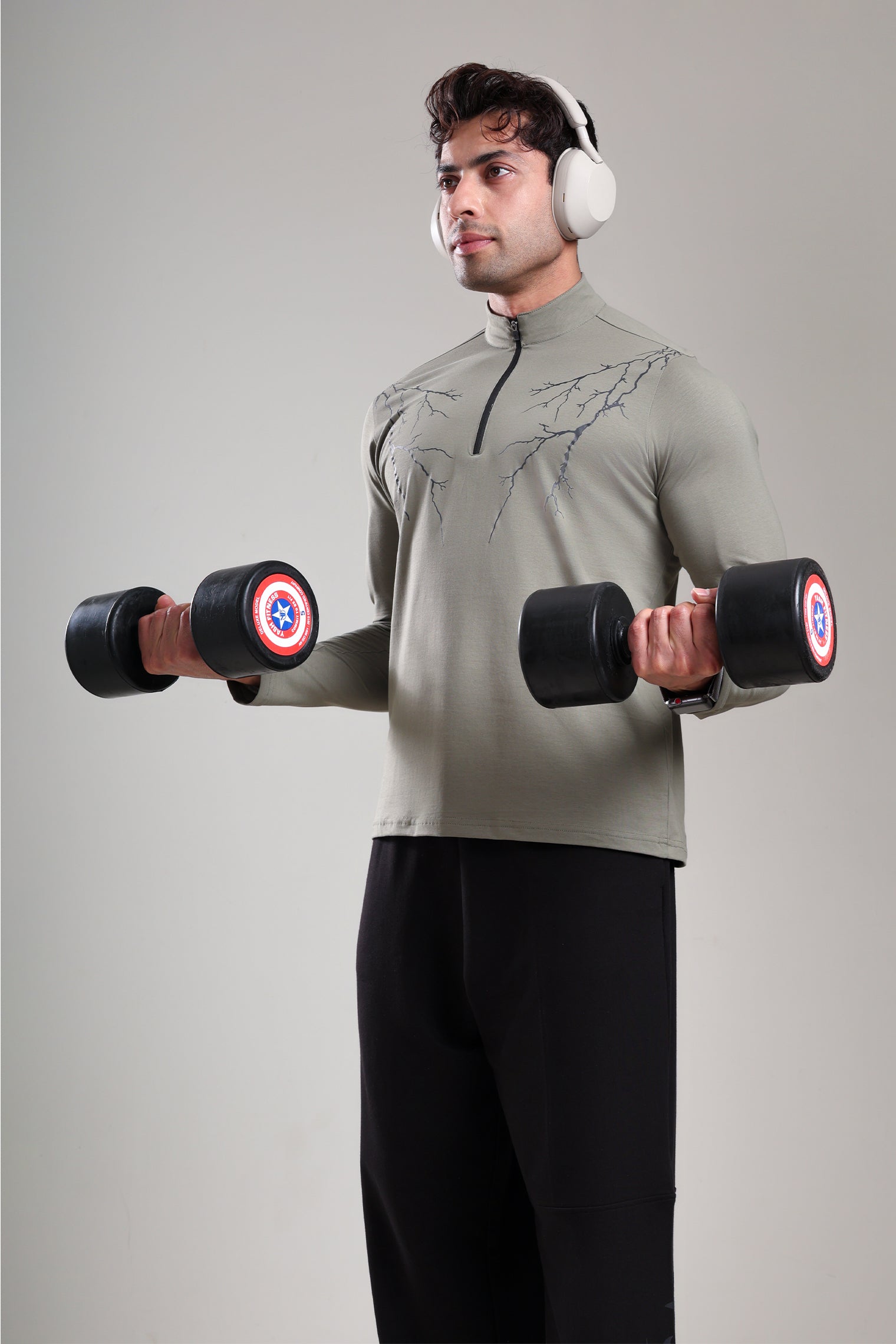 GROW ThunderFlex Zip Tshirt Mid Grey