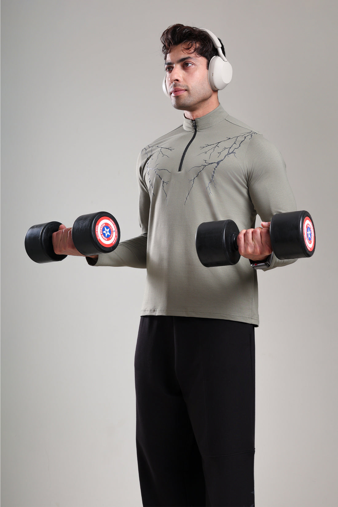 GROW ThunderFlex Zip Tshirt Mid Grey