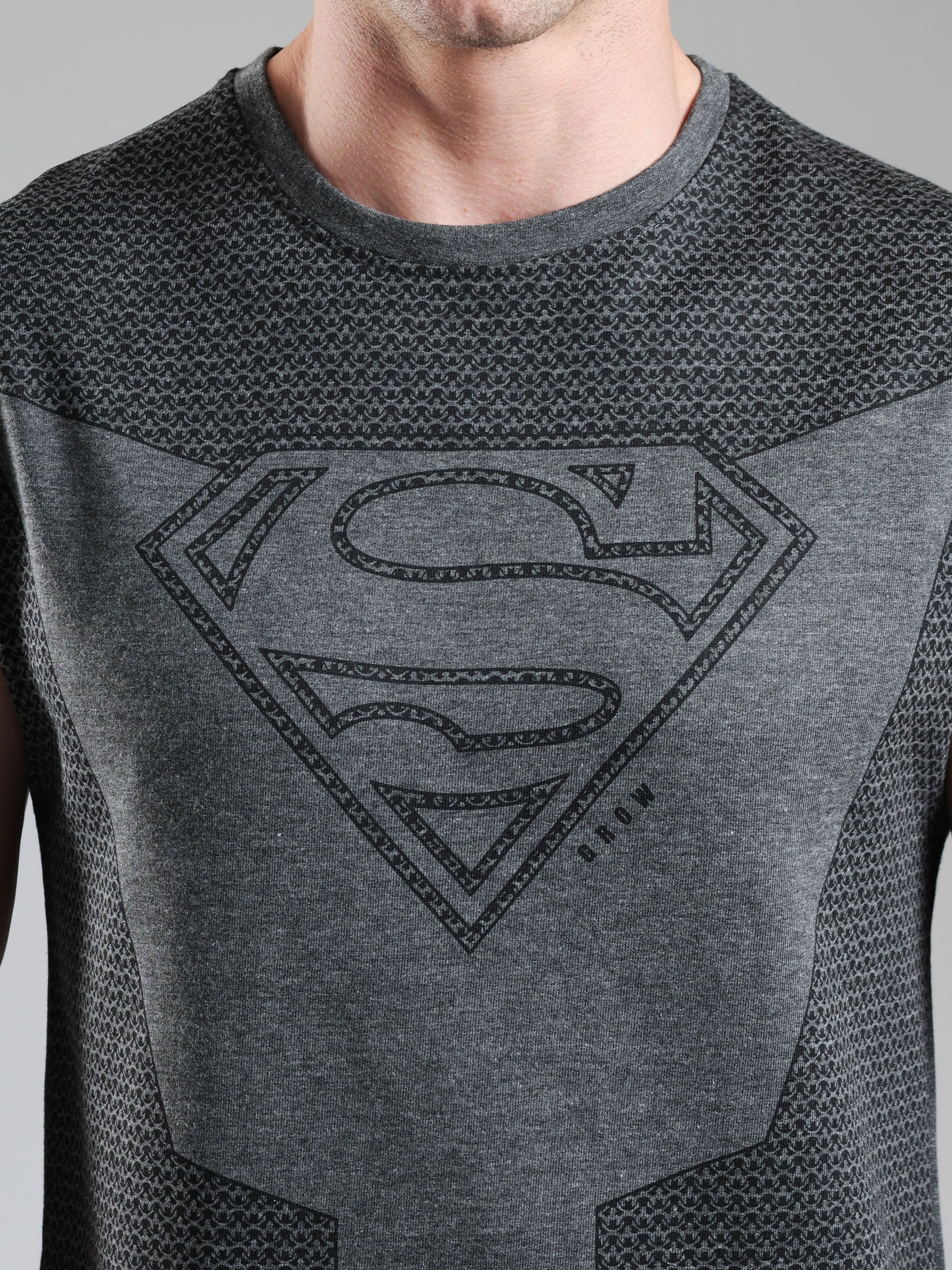 Superman Capsleeves Tee Dark Grey