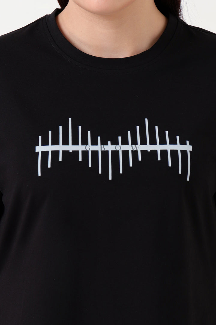 Oversized Slit Tshirt Black