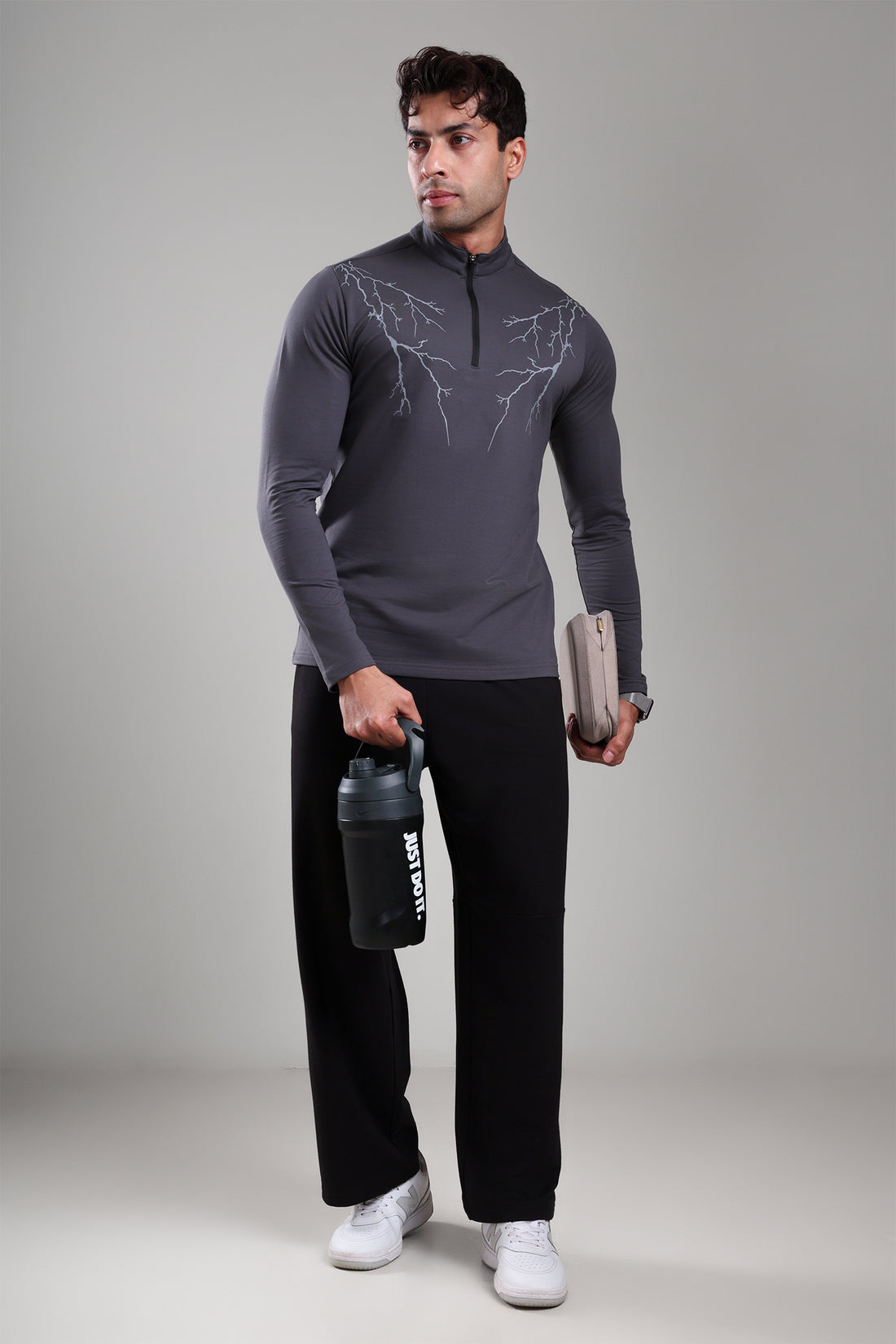 GROW ThunderFlex Zip Tshirt Dark Grey