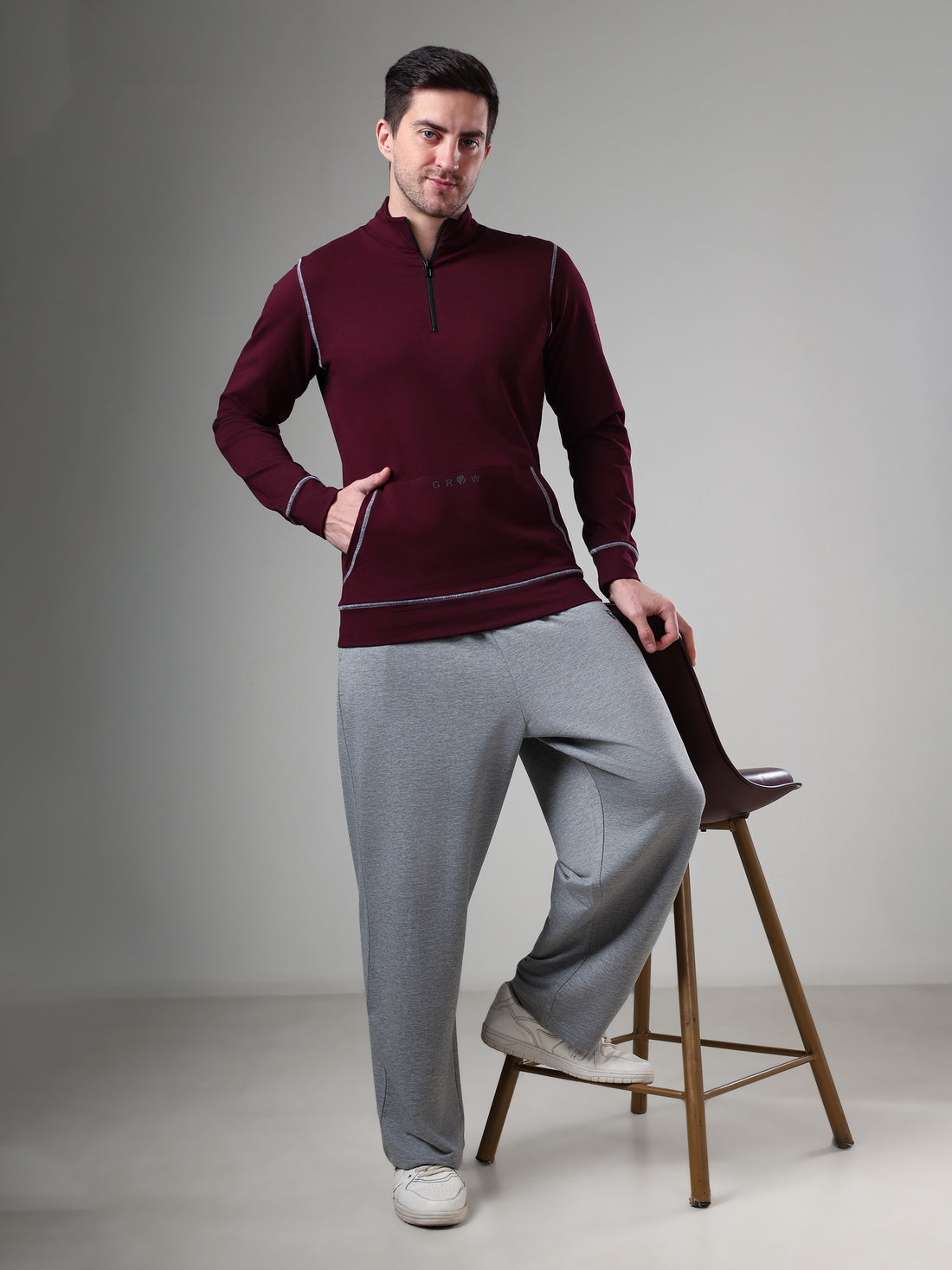 Grow 5T Pullover Wine Grey