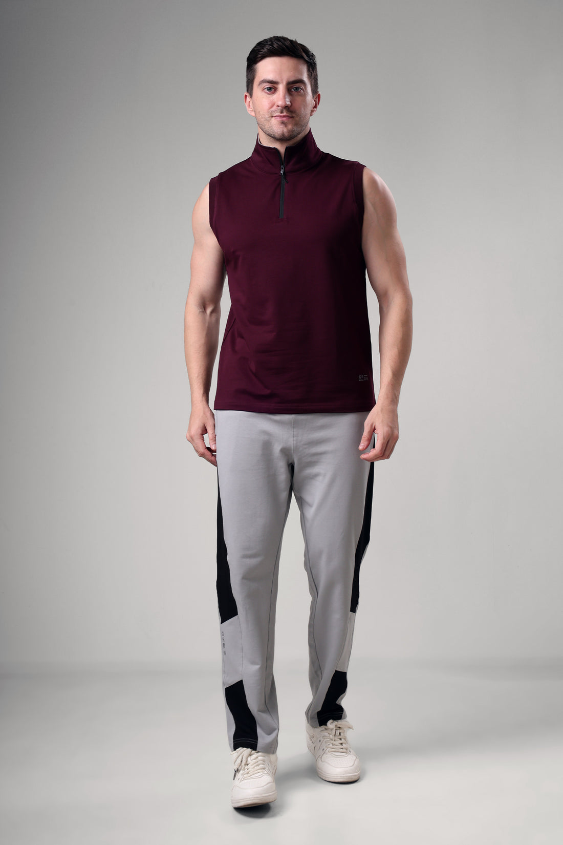 Grow 1/4 Zip Sleeveless Sweater Vest Wine