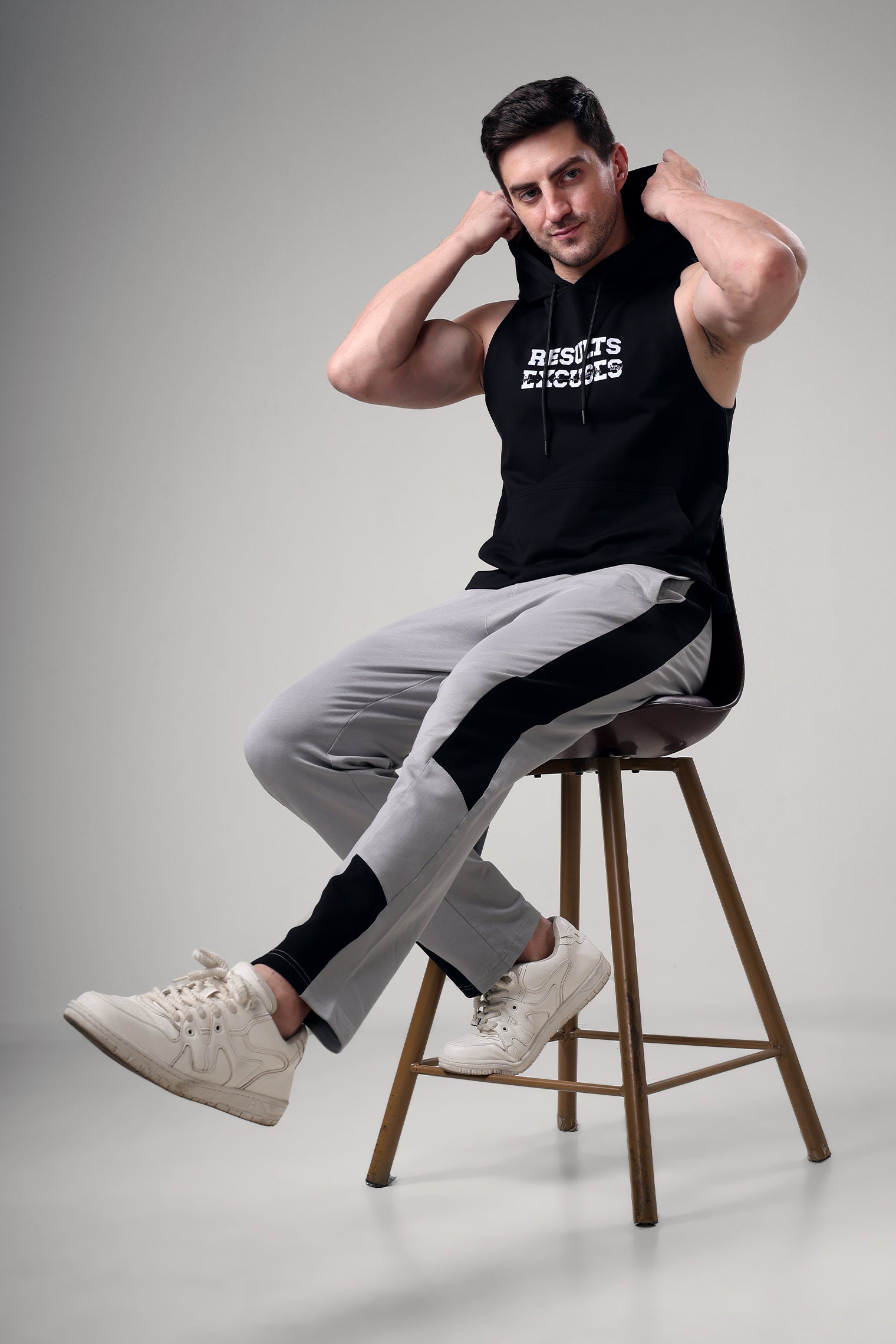 Results Sleeveless Hoodie Black