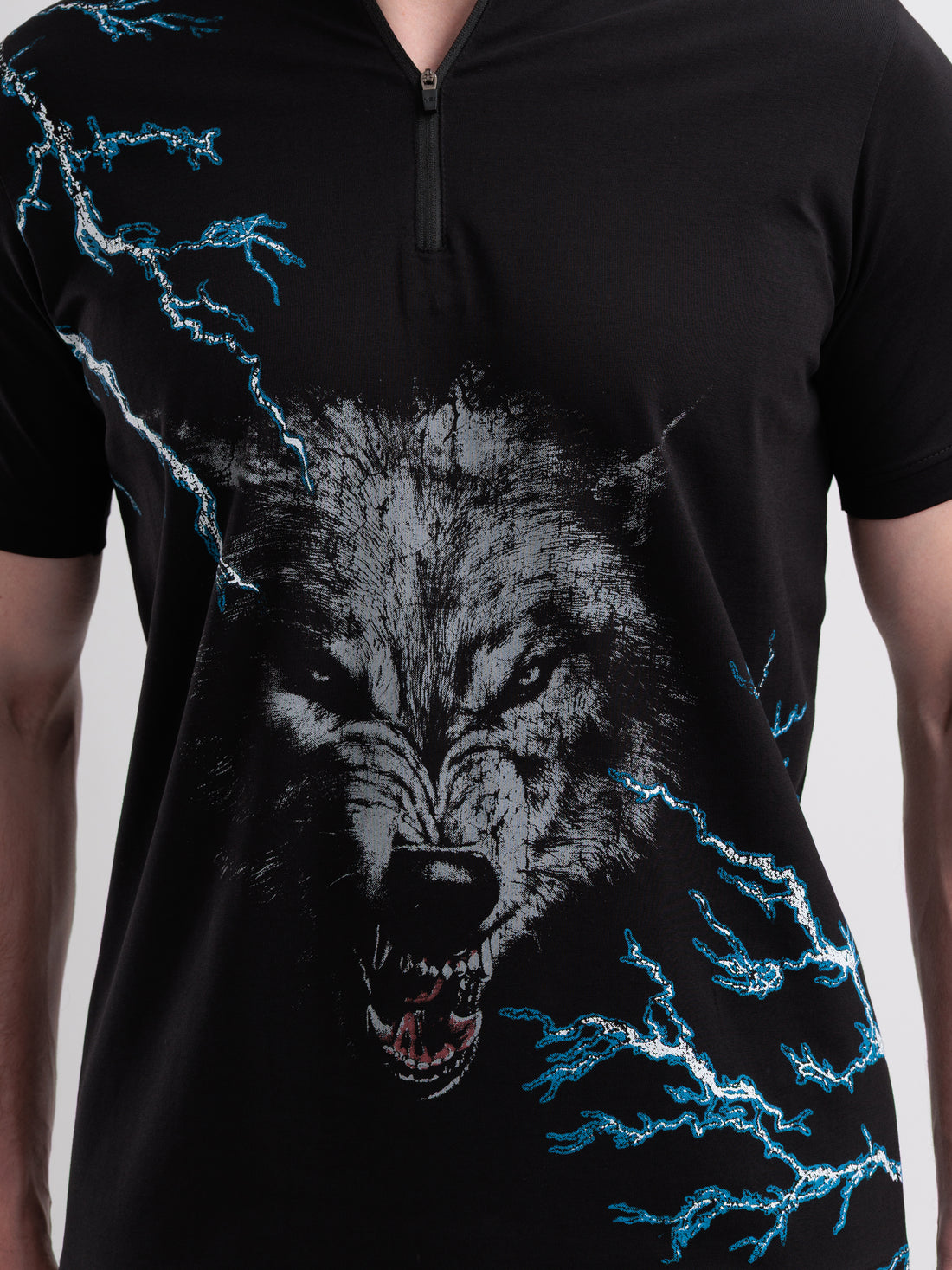 Thunderwolf Quarter Zip Tshirt Black