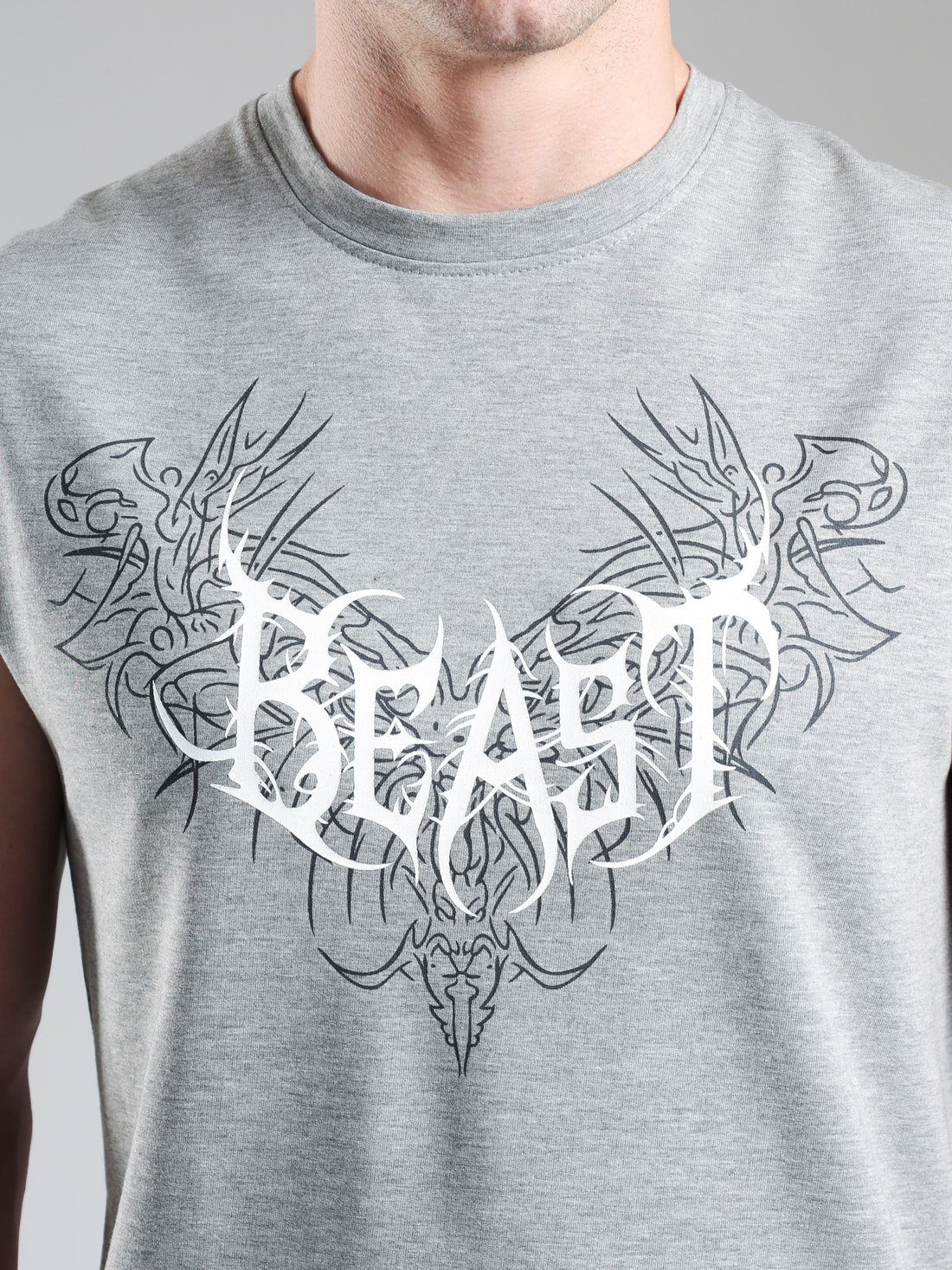 Grow Alpha Beast Capsleeves Tee Light Grey
