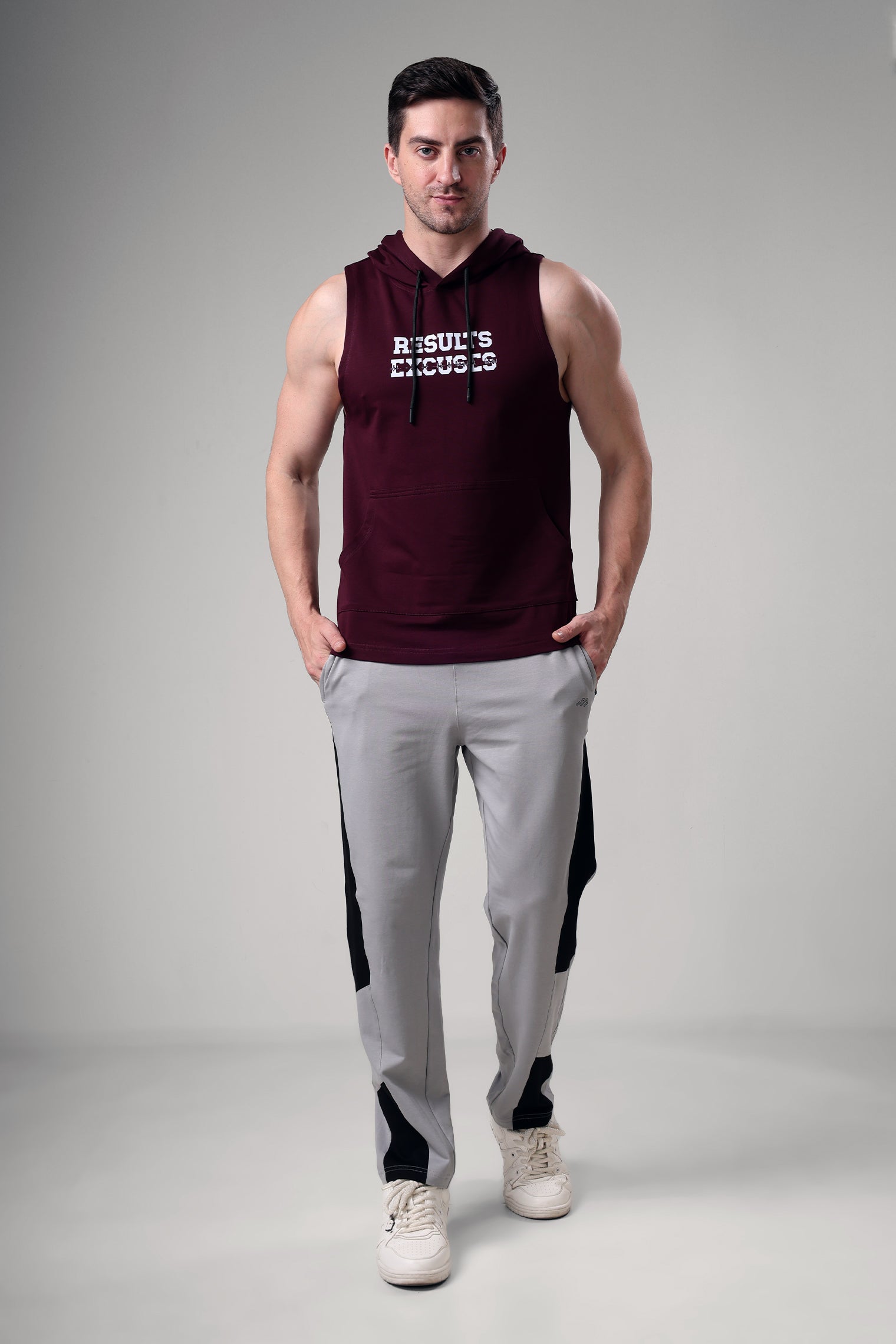 Results Sleeveless Hoodie Wine