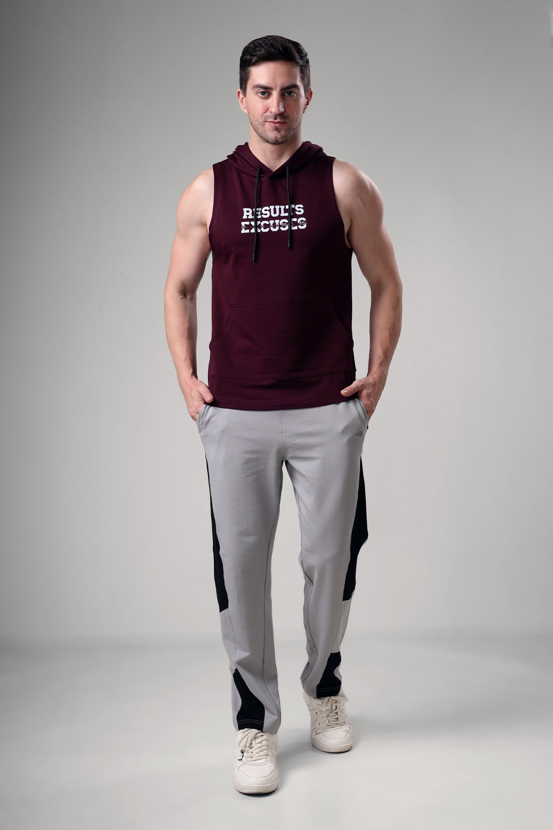 Results Sleeveless Hoodie Wine