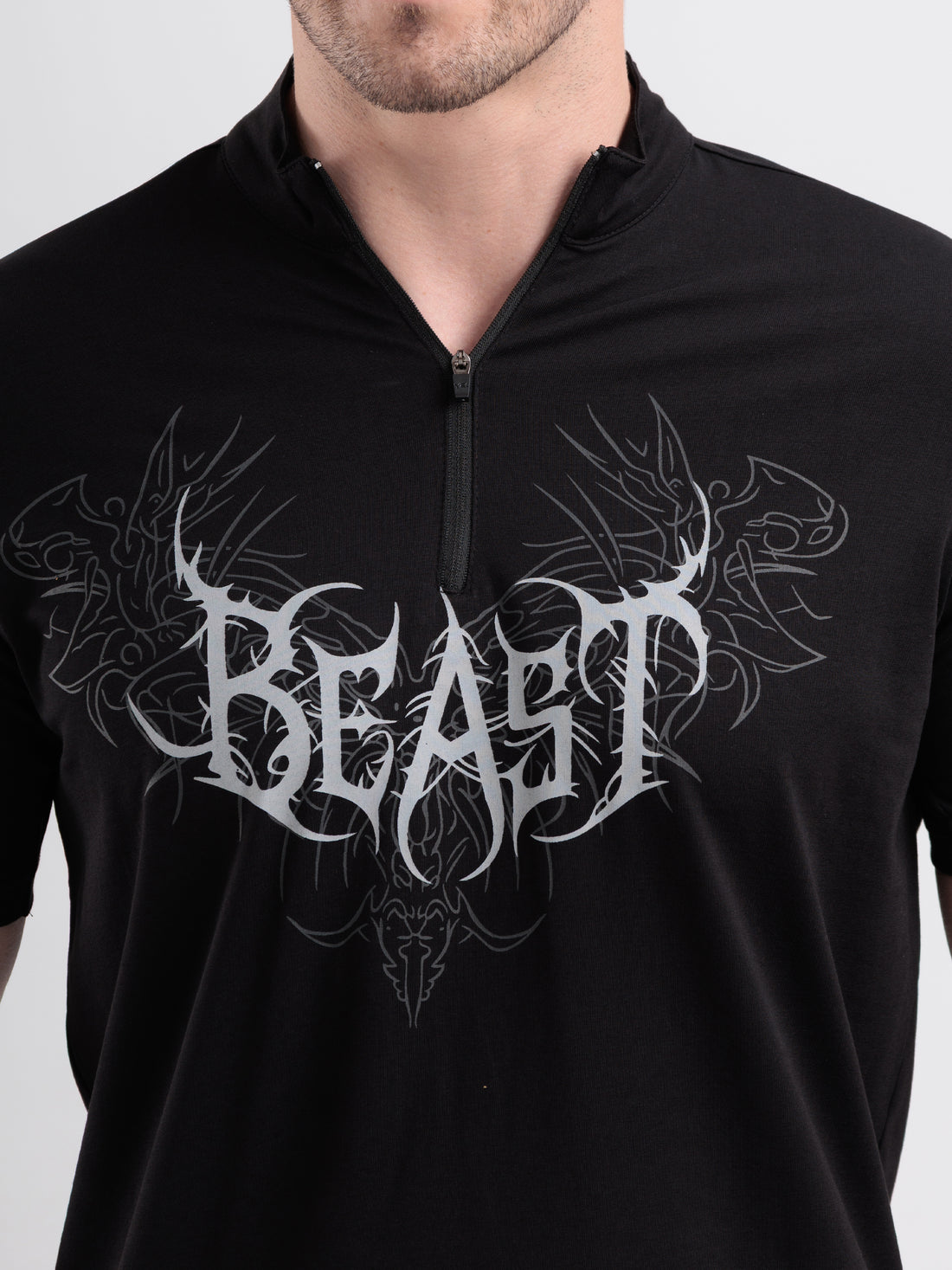 Thunderwolf Quarter Zip Tshirt Black