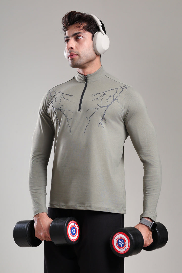 GROW ThunderFlex Zip Tshirt Mid Grey