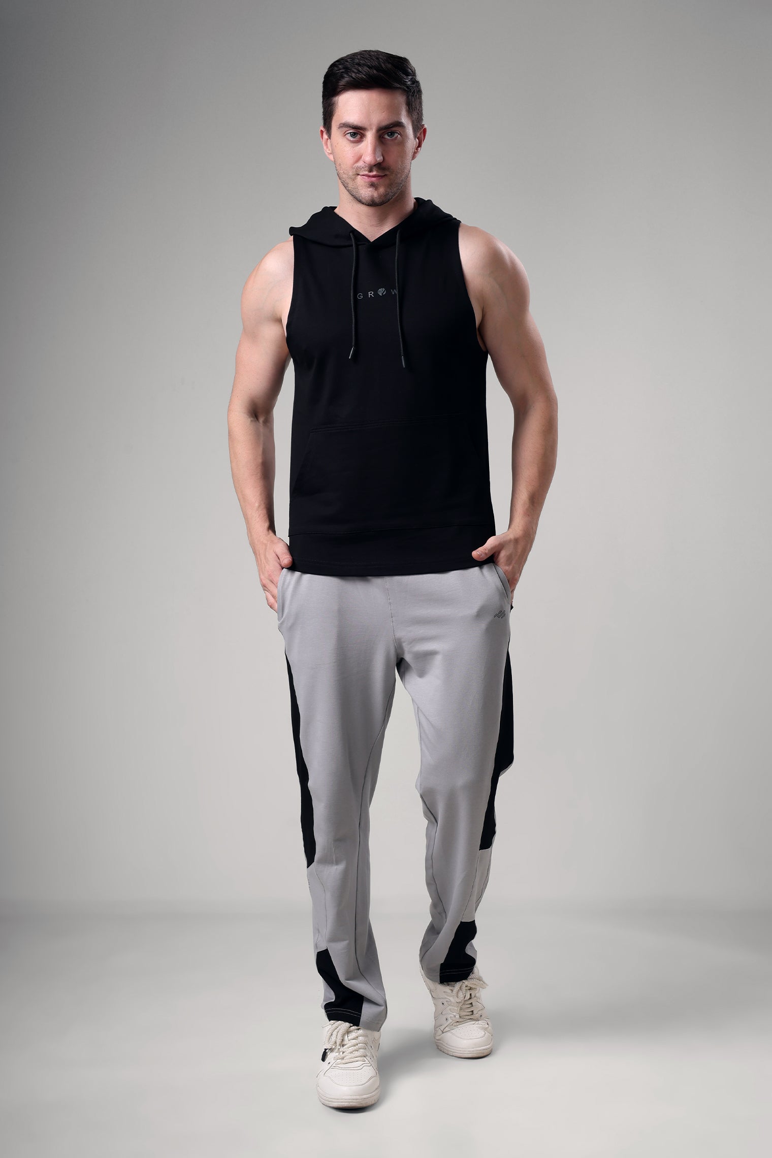 Grow Sleeveless Hoodie Black