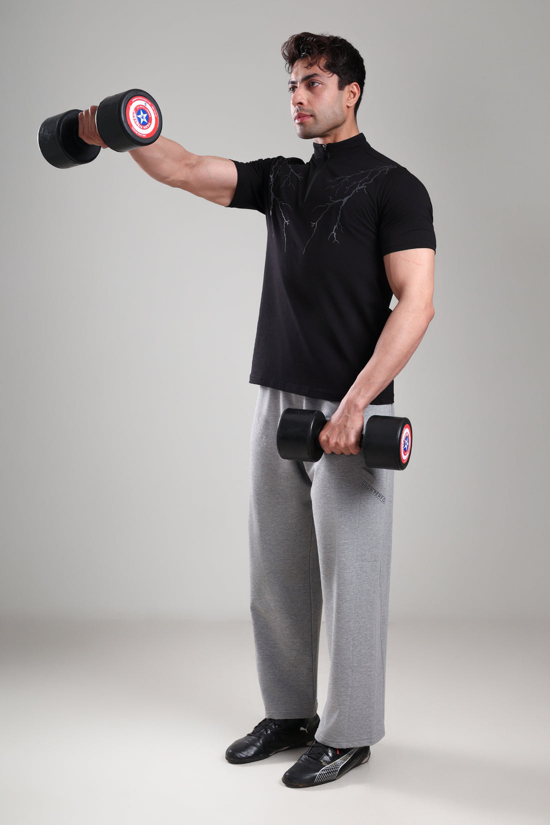 GROW AlphaFlex Quarter Zip Tshirt Black