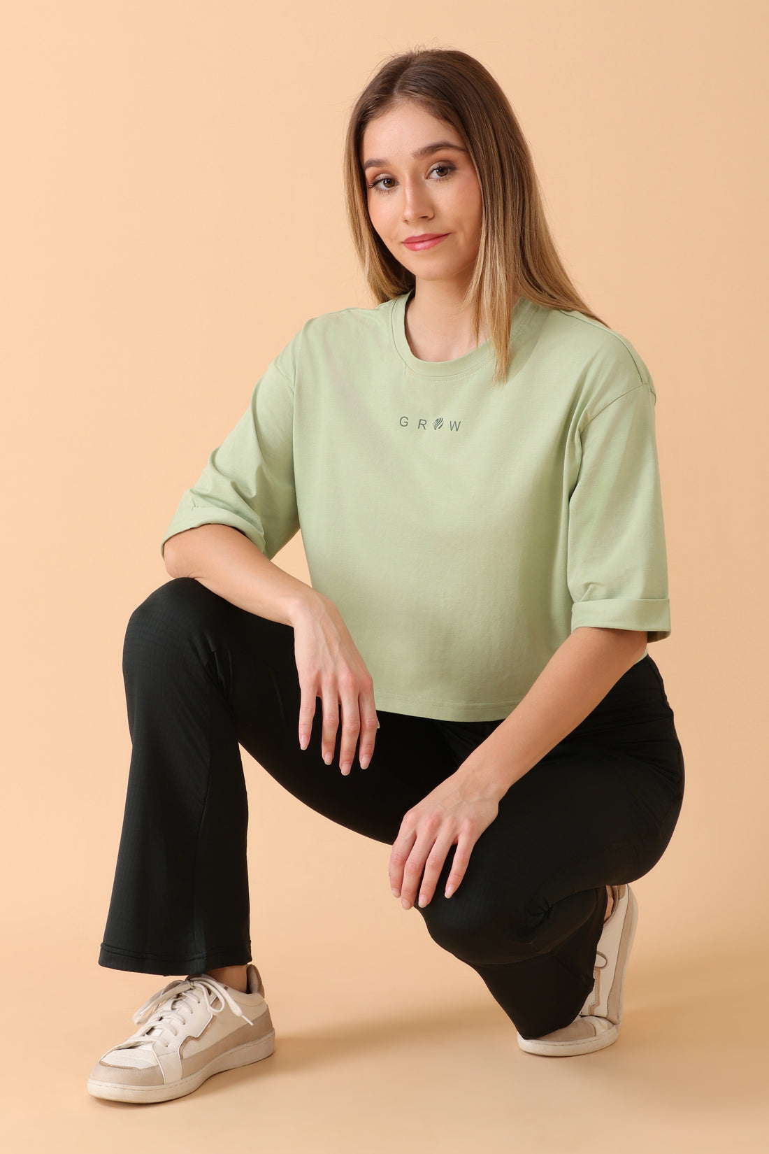 Jacquard Flare Leggings Olive