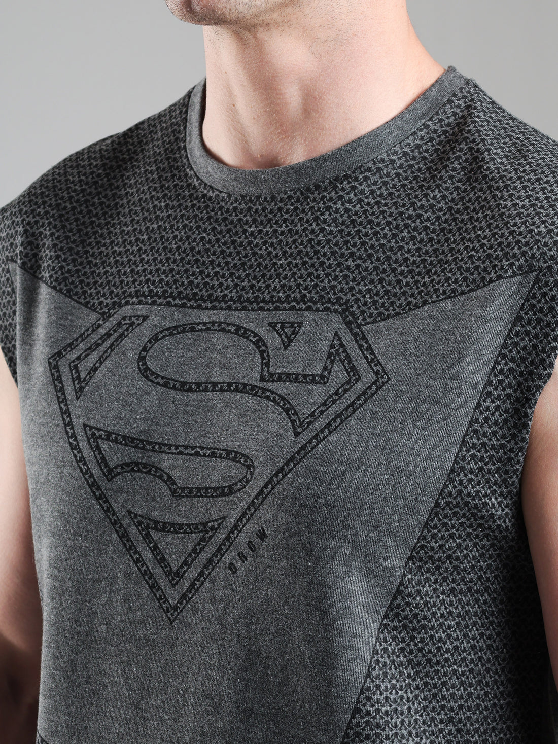 Superman Capsleeves Tee Dark Grey