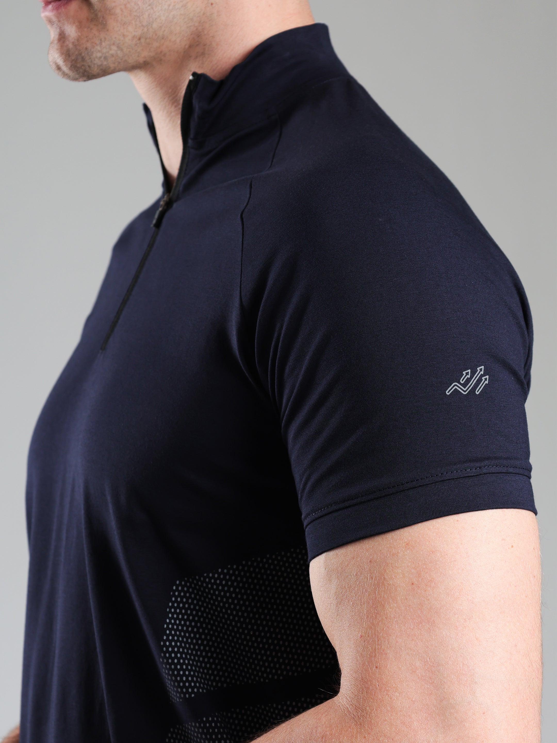 Half Quarter Zip Performance T-Shirt Navy