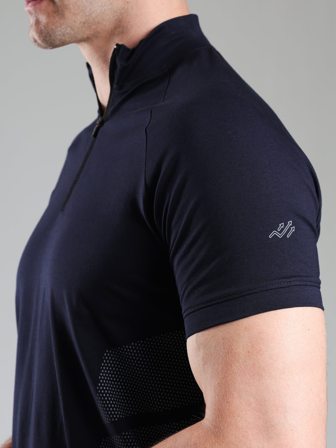 Half Quarter Zip Performance T-Shirt Navy