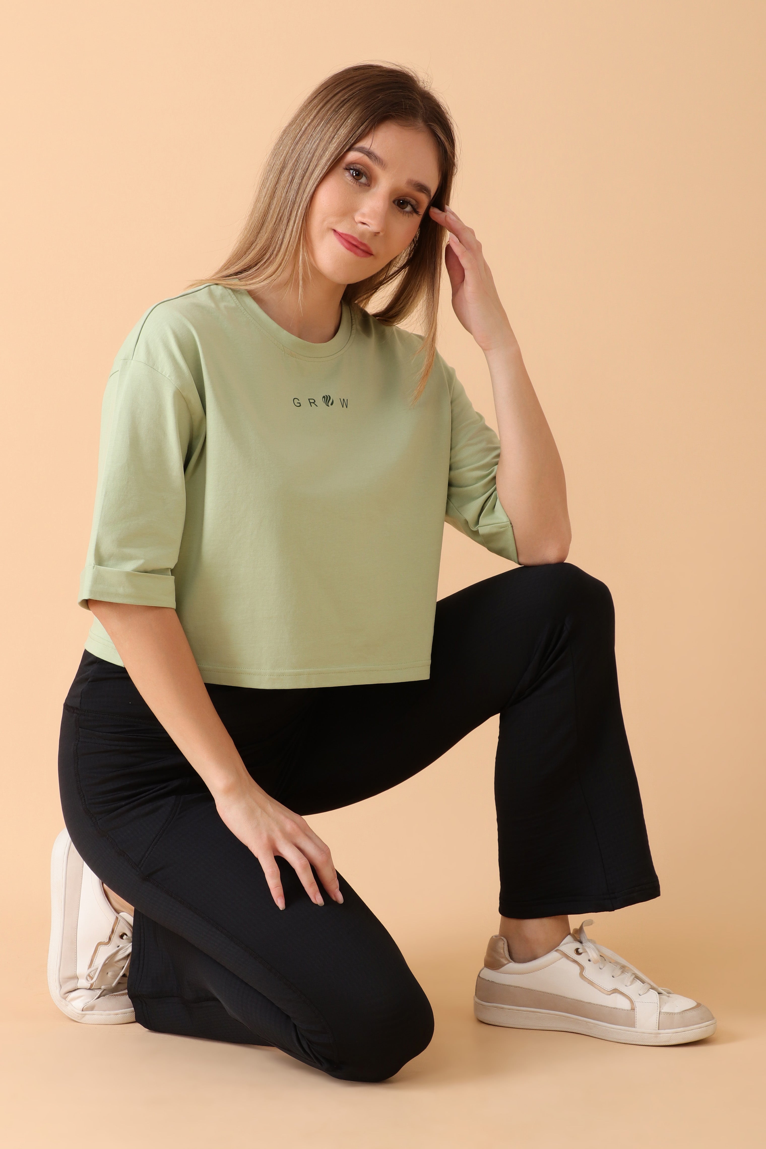 Jacquard Flare Leggings Black