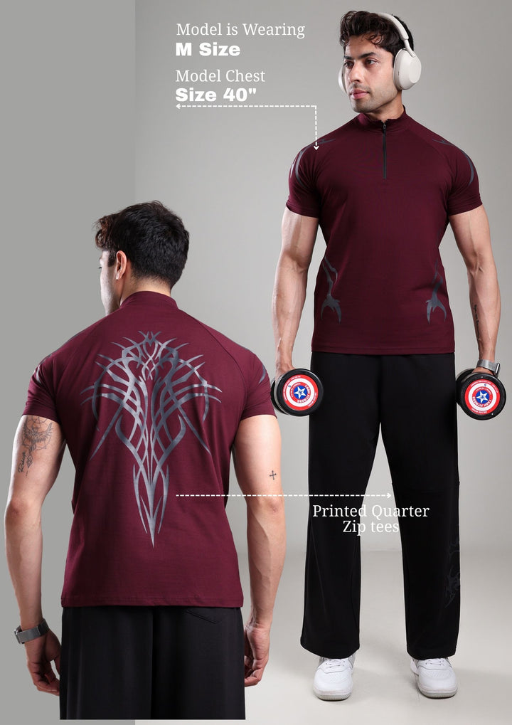 GROW ShadowTribe Zip Tshirt Wine