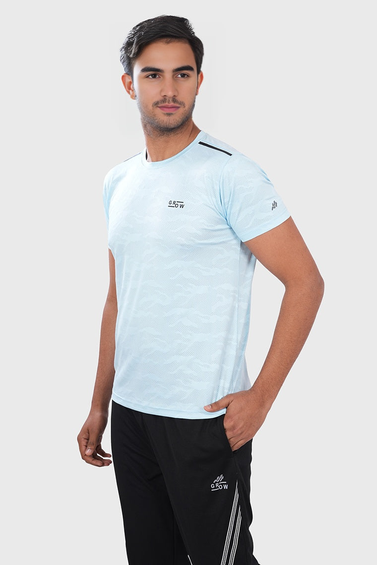 Breathable Jacquard T-shirt Sky