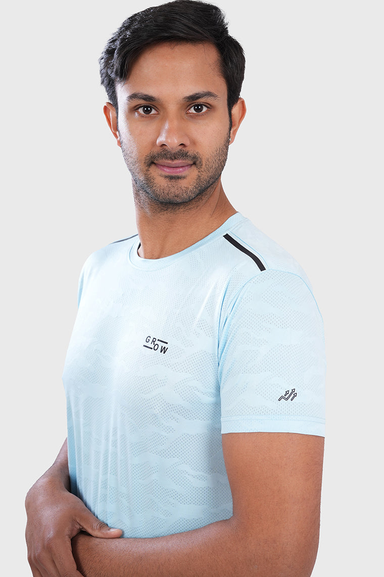 Breathable Jacquard T-shirt Sky