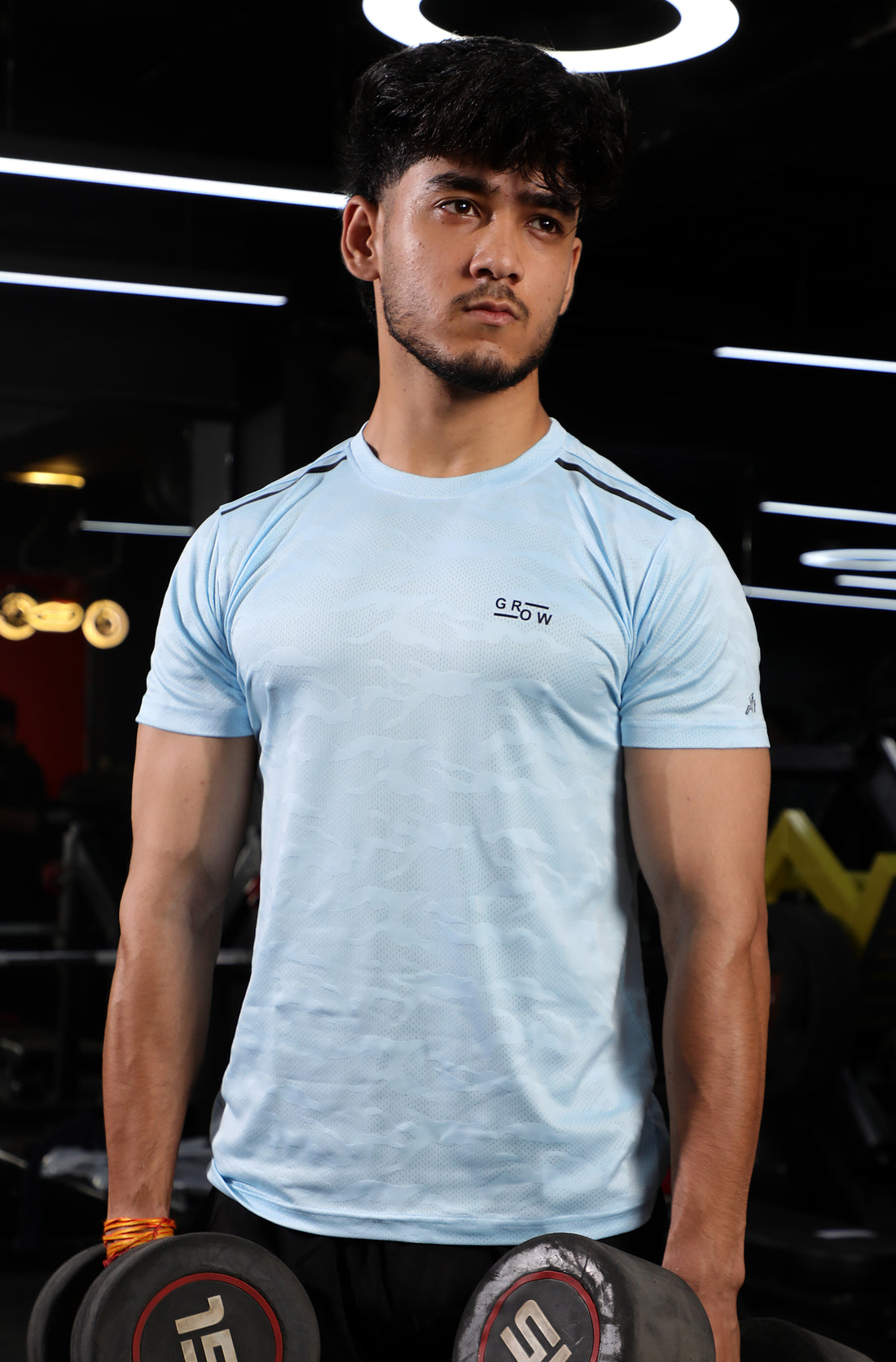 Breathable Jacquard T-shirt Sky