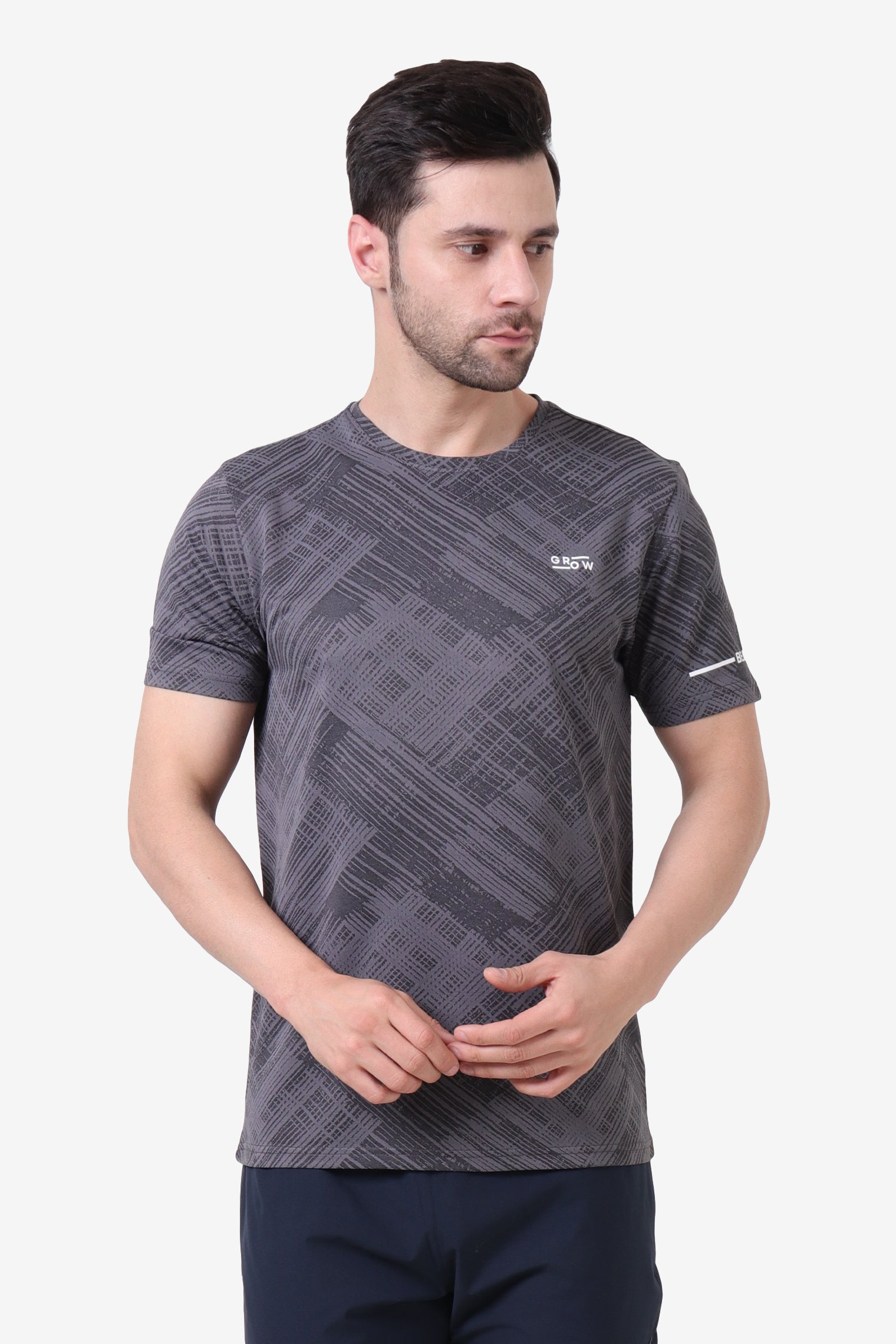 Ace Performance Stylish Jacquard T-Shirt Dark Anthra