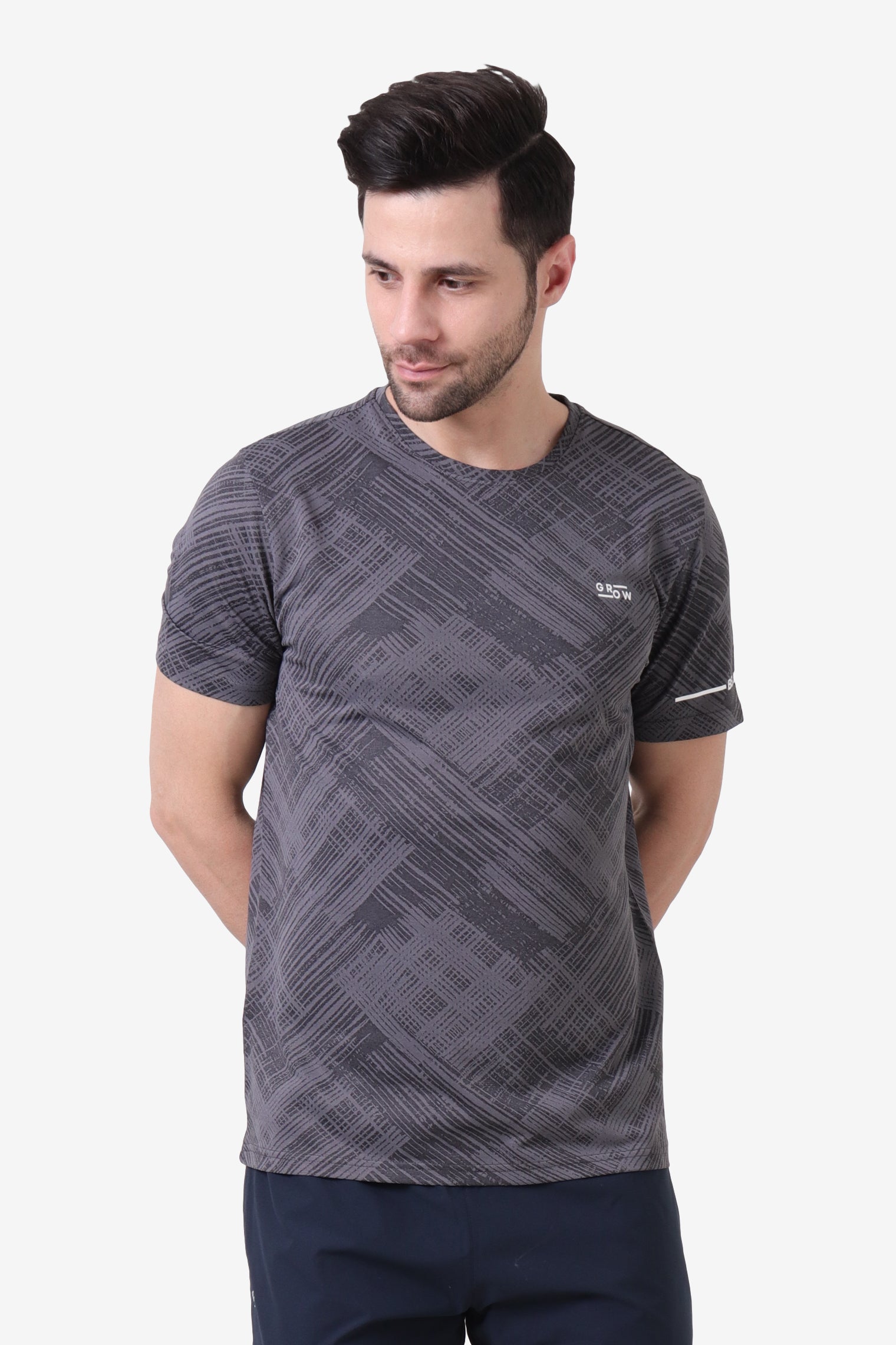 Ace Performance Stylish Jacquard T-Shirt Dark Anthra