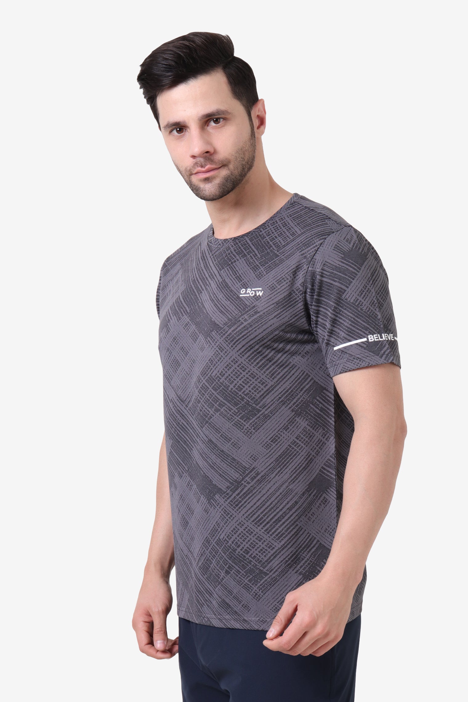 Ace Performance Stylish Jacquard T-Shirt Dark Anthra