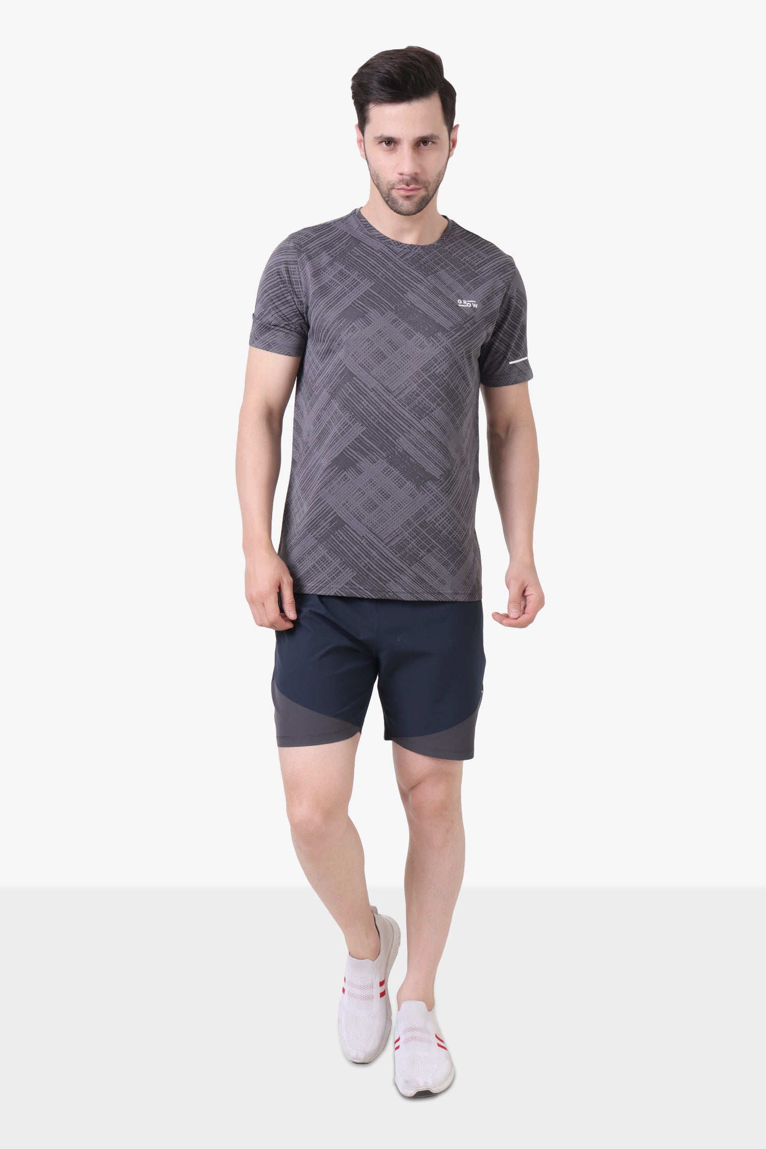 Ace Performance Stylish Jacquard T-Shirt Dark Anthra