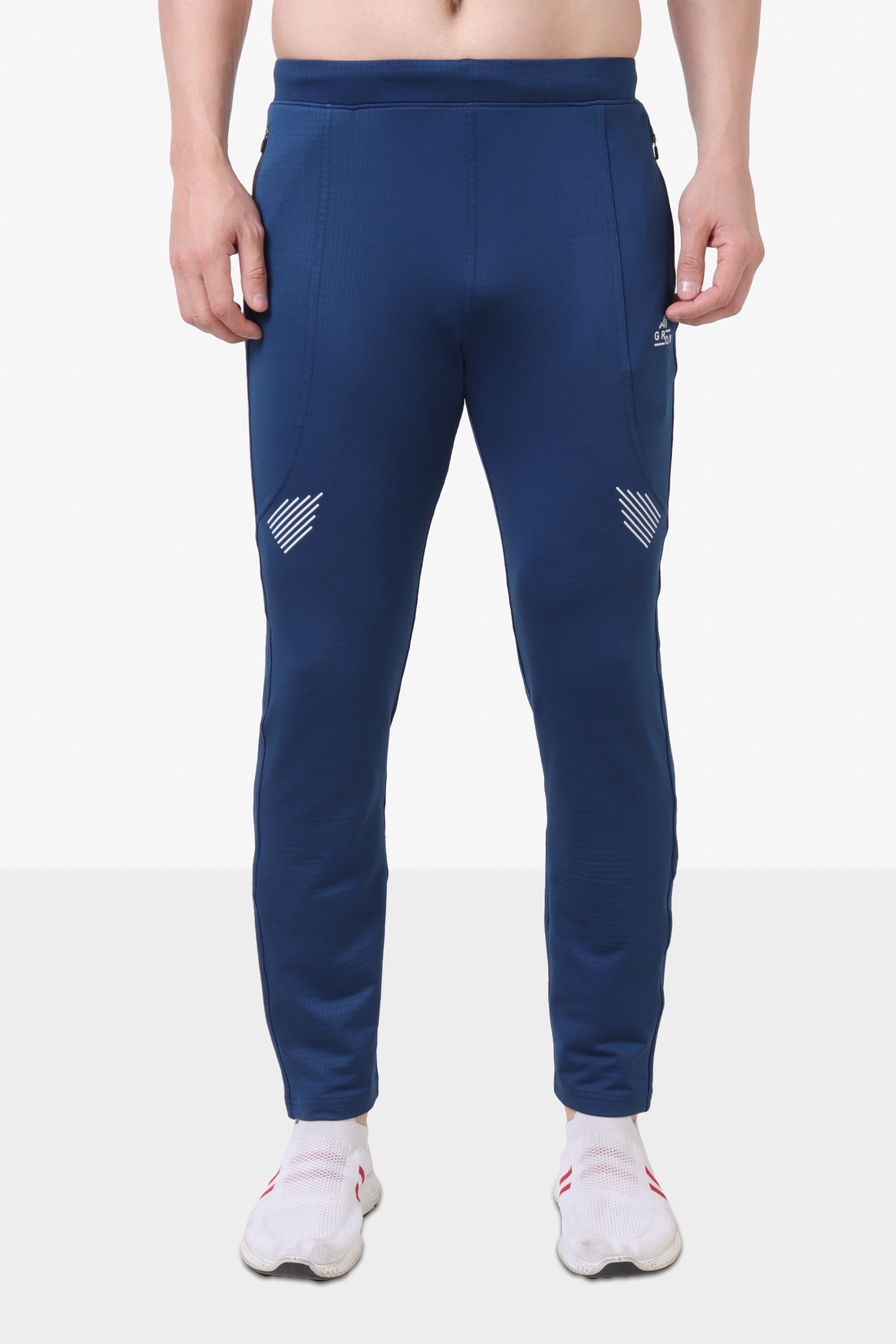 Brick Jacquard Polyester Spandex Lower Classic Blue