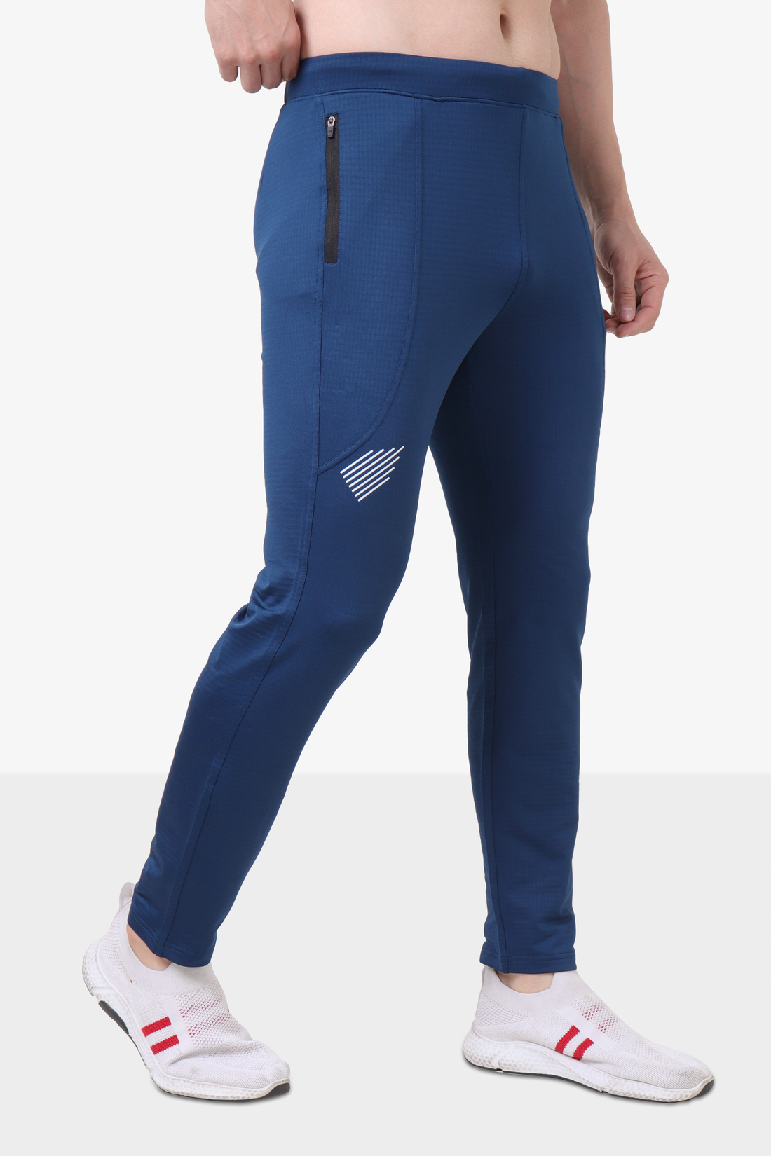 Brick Jacquard Polyester Spandex Lower Classic Blue