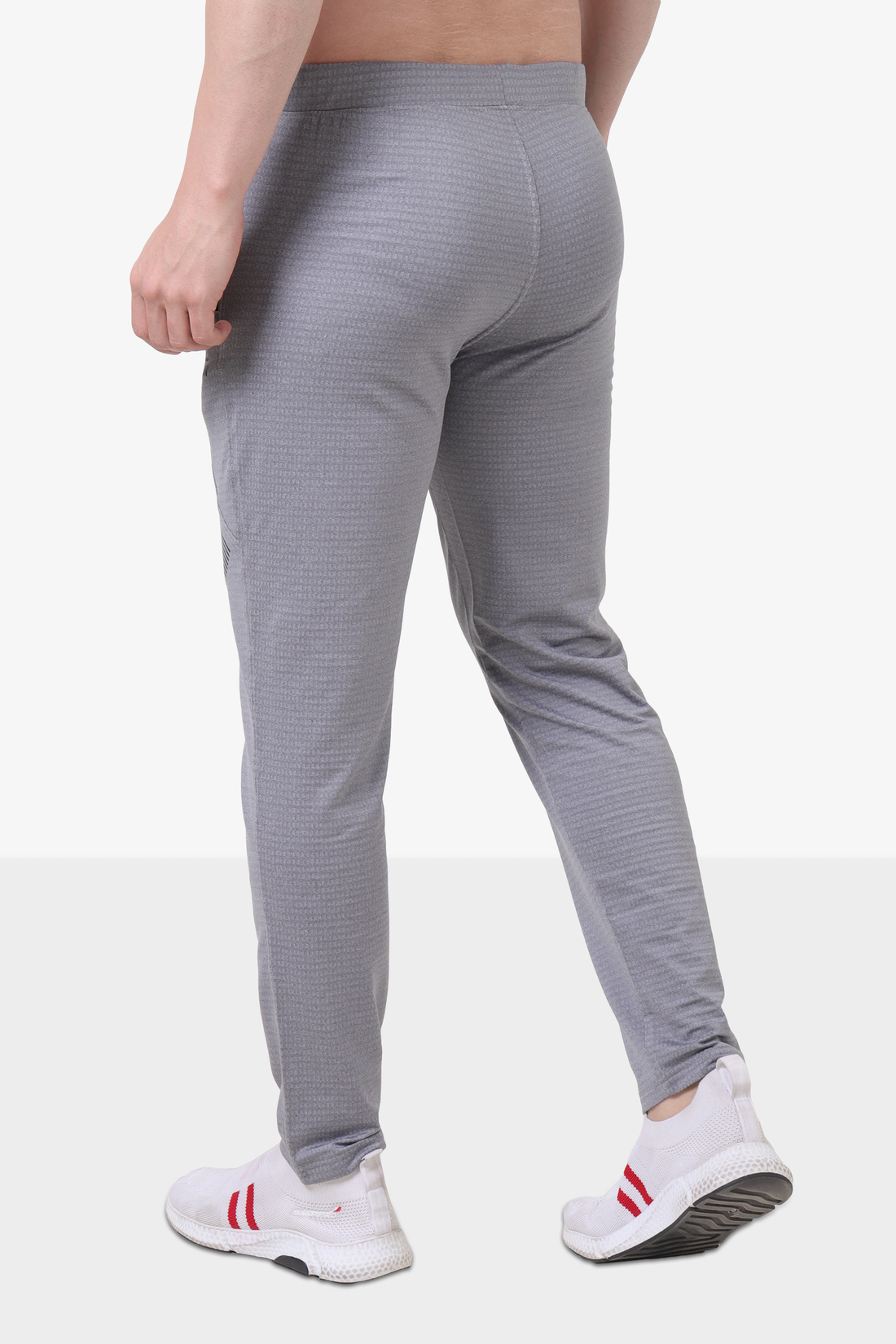 Brick Jacquard Polyester Spandex Track Pant Grey