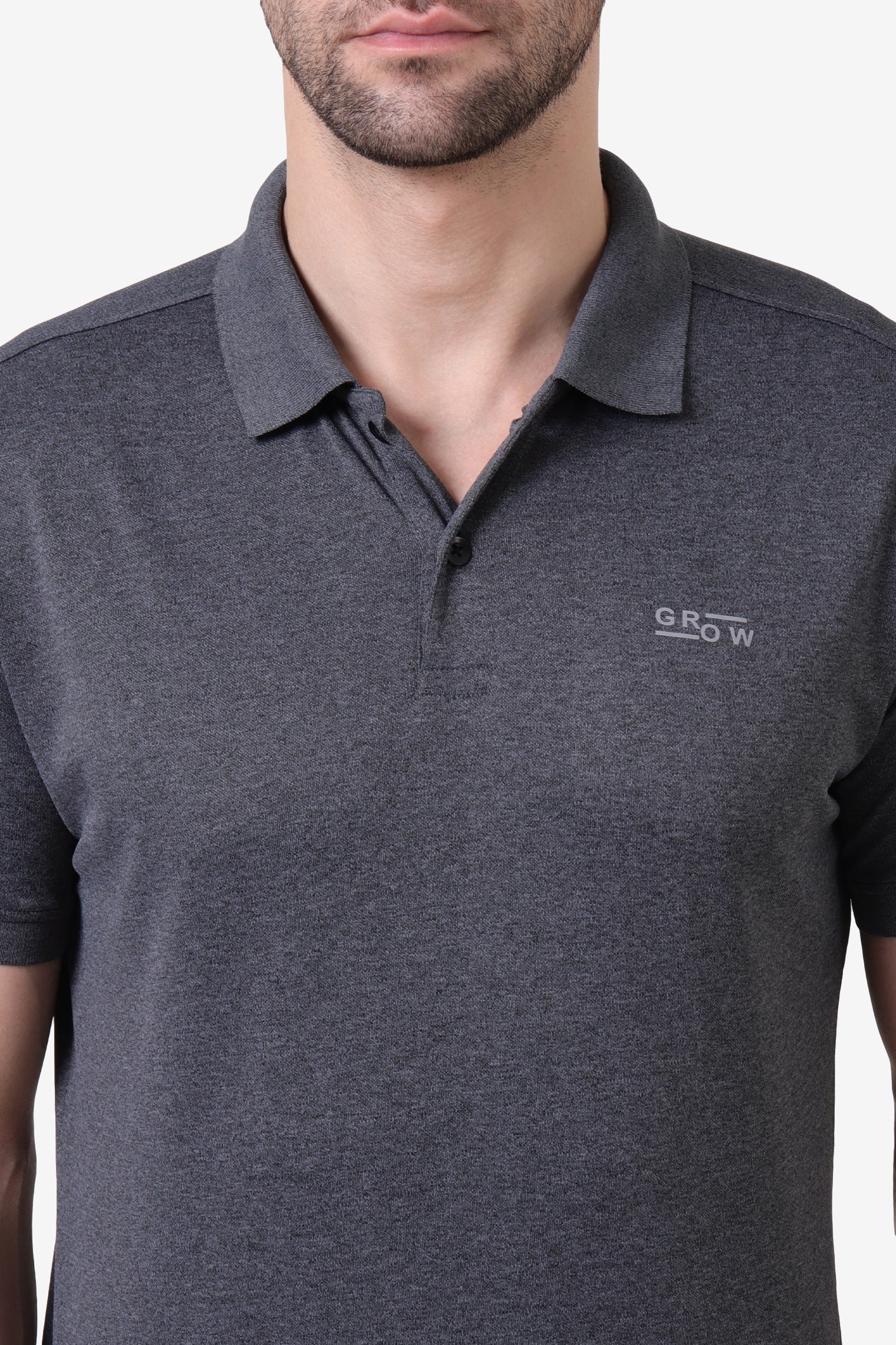 Melange Polo T-Shirt Black