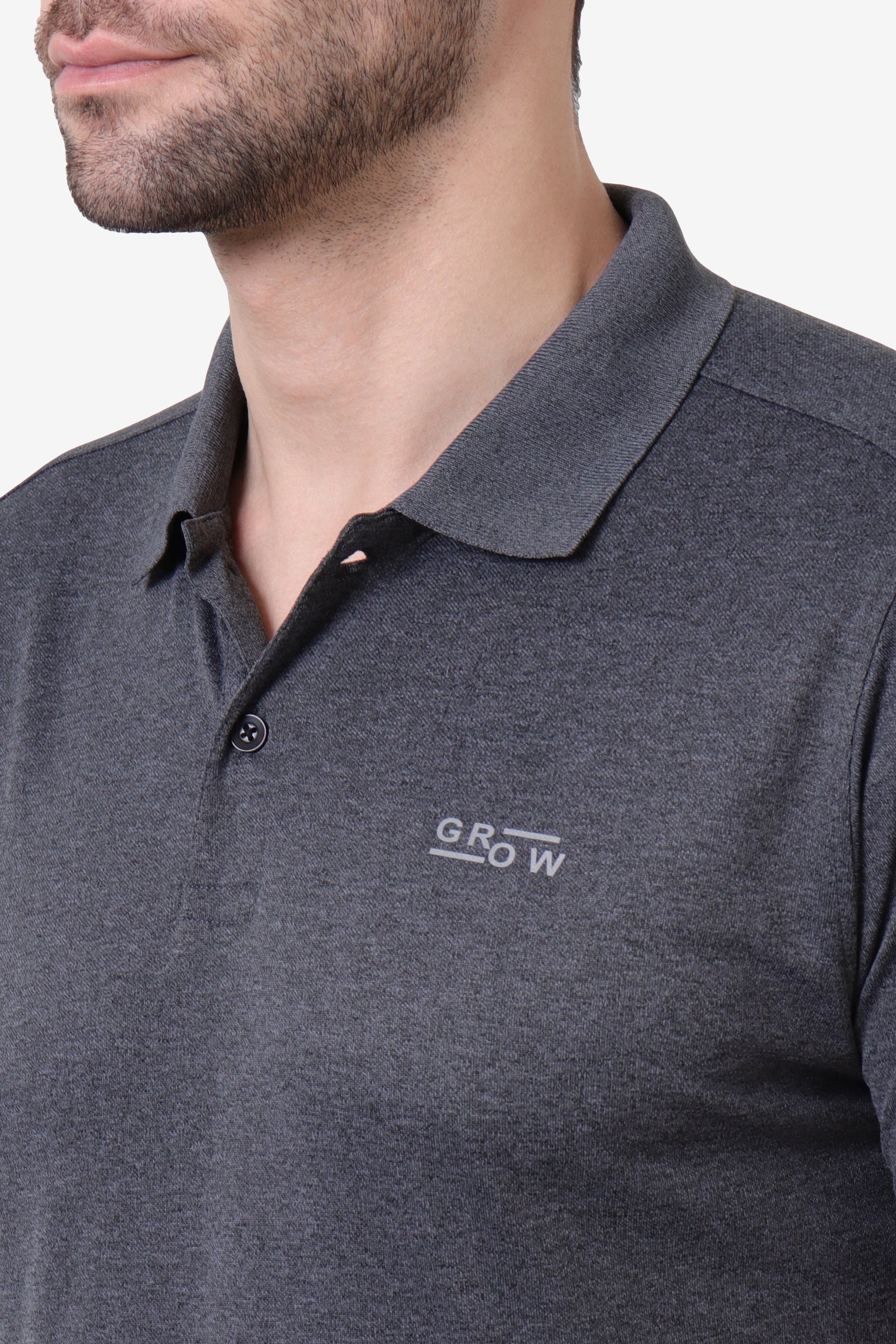 Melange Polo T-Shirt Black