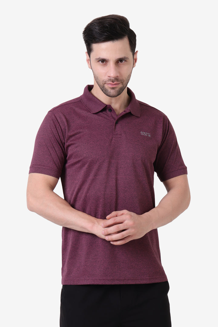 Melange Polo T-Shirt Mulberry