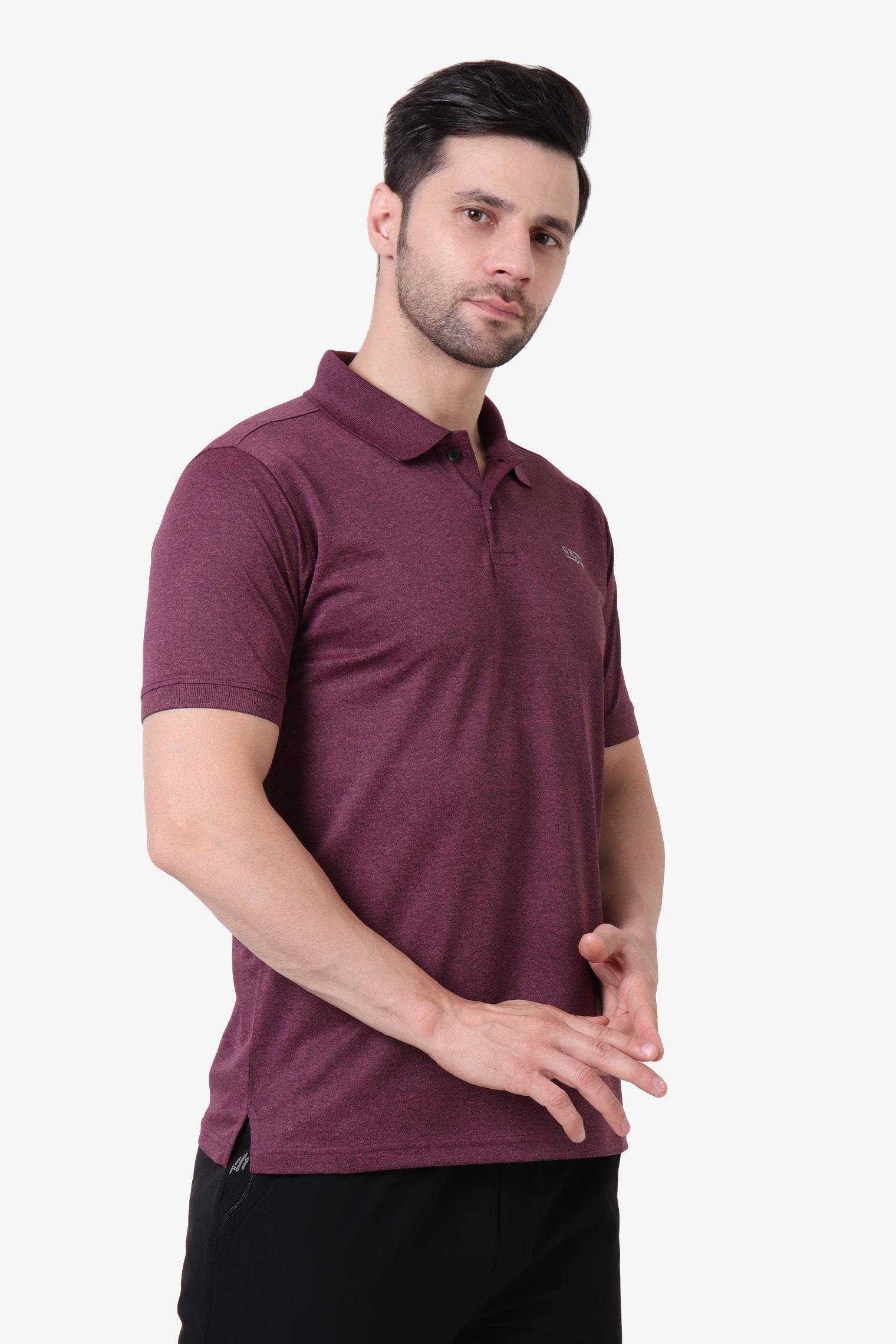 Melange Polo T-Shirt Mulberry