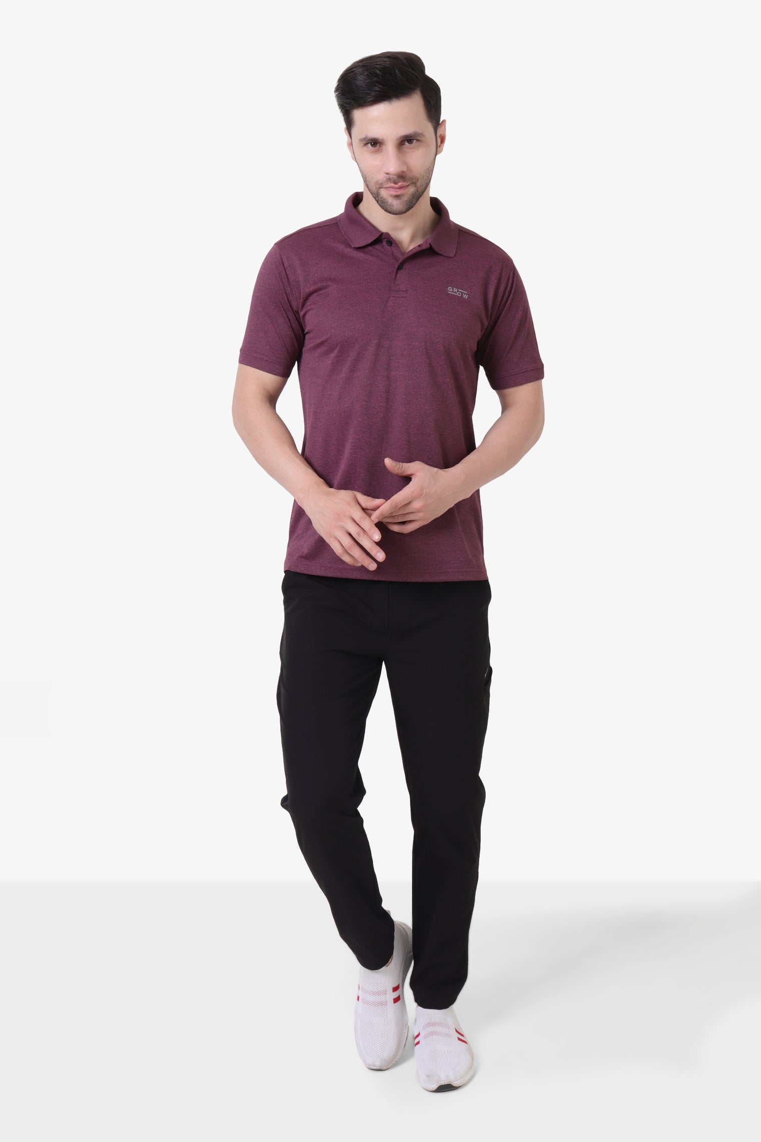 Melange Polo T-Shirt Mulberry