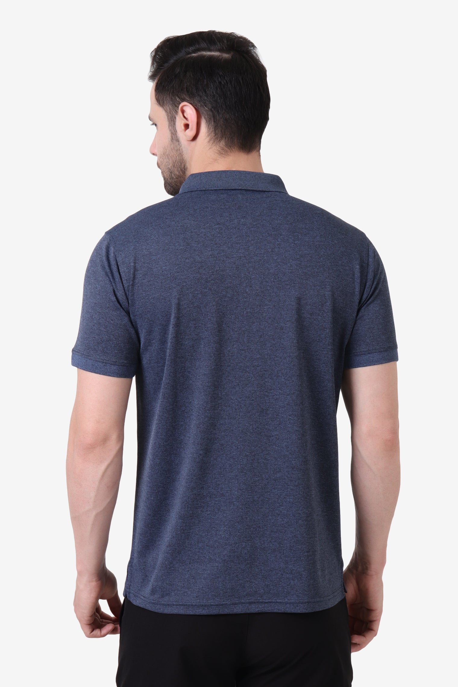 Melange Polo T-Shirt Navy