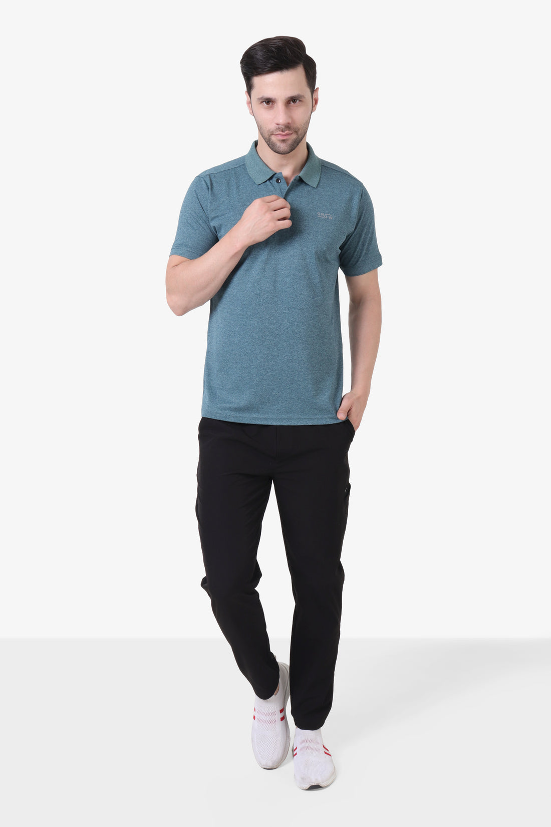 Melange Polo T-Shirt Sea Green