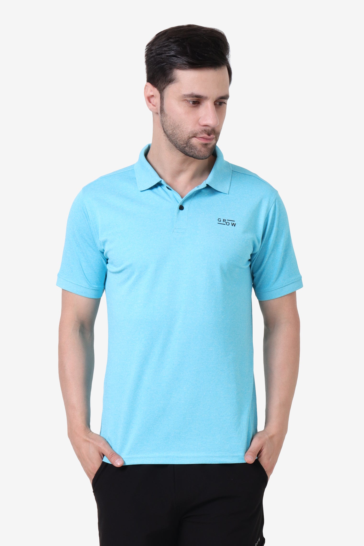 Melange Polo T-Shirt Aqua