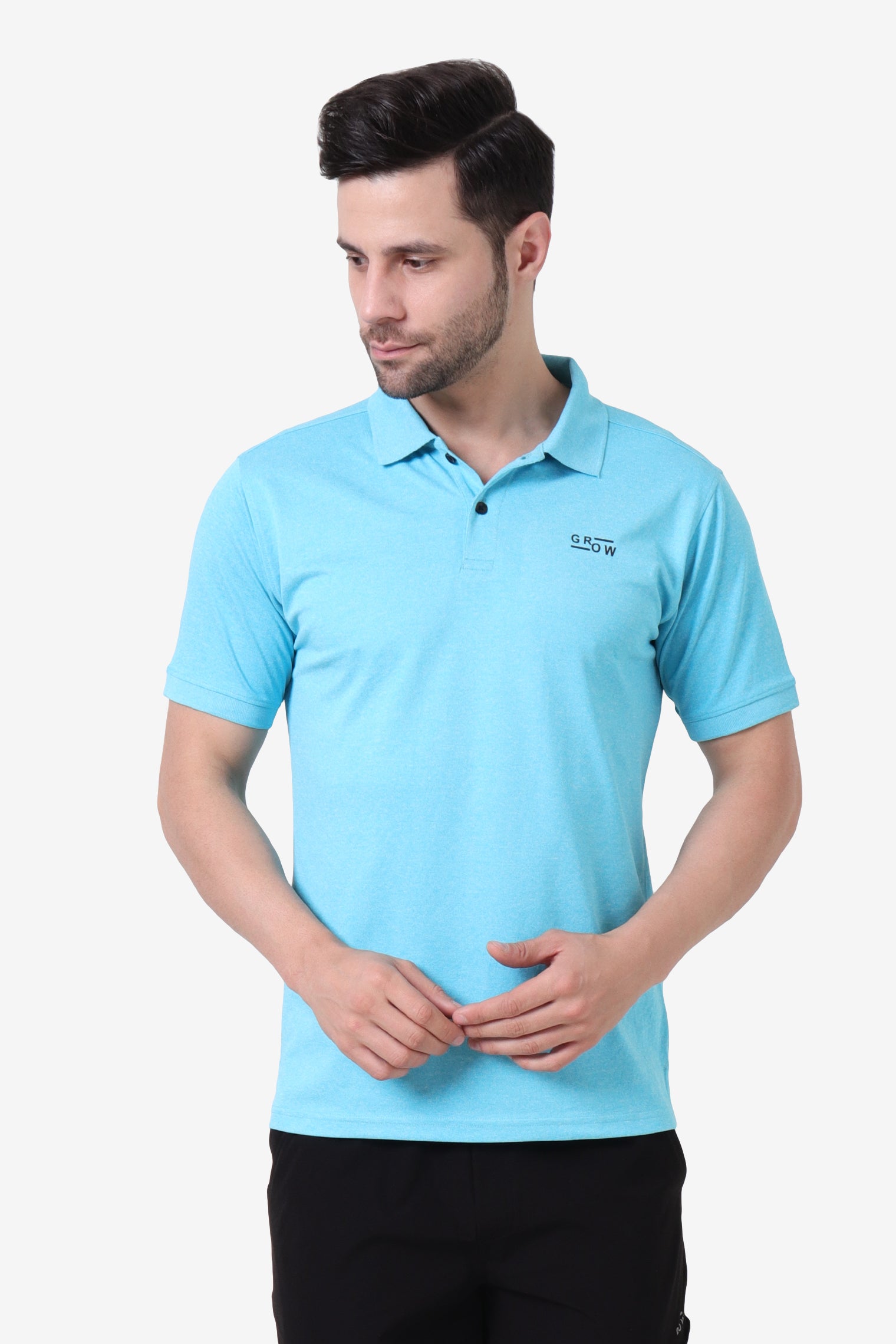 Melange Polo T-Shirt Aqua