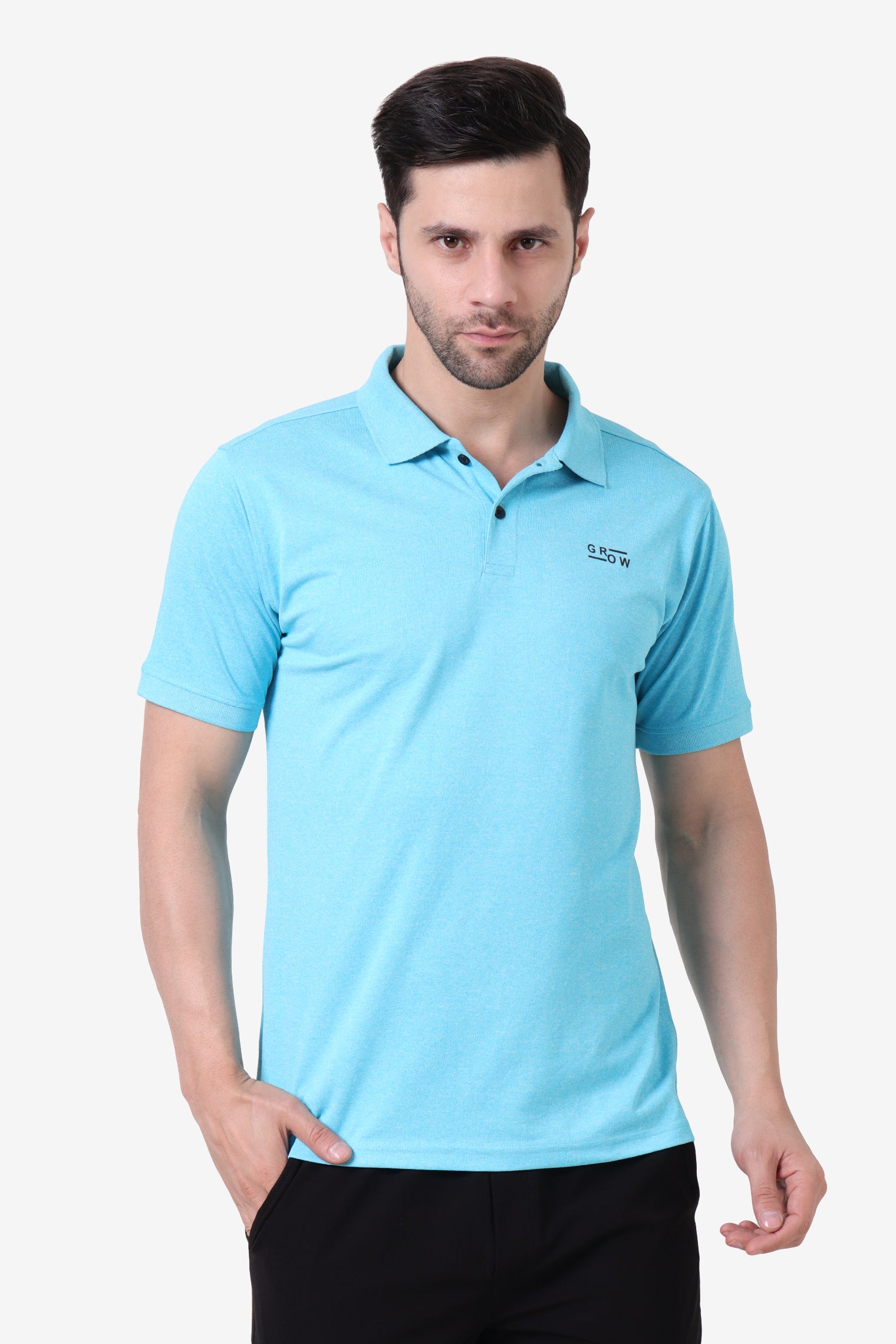 Melange Polo T-Shirt Aqua