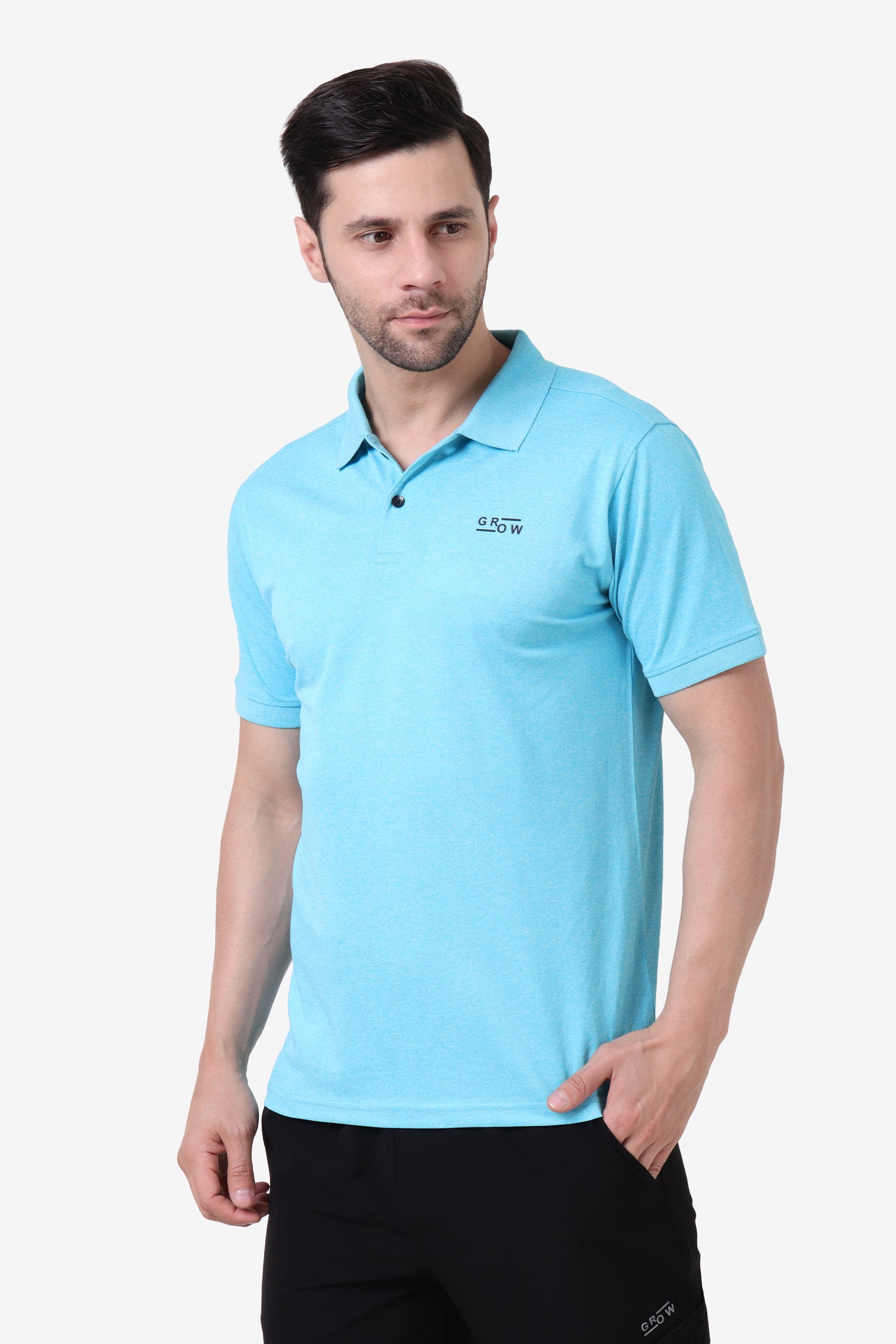 Melange Polo T-Shirt Aqua