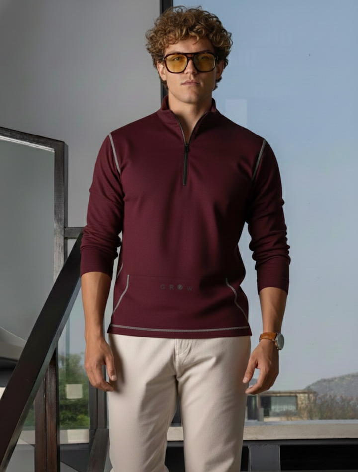 Grow 5T Pullover Wine Grey