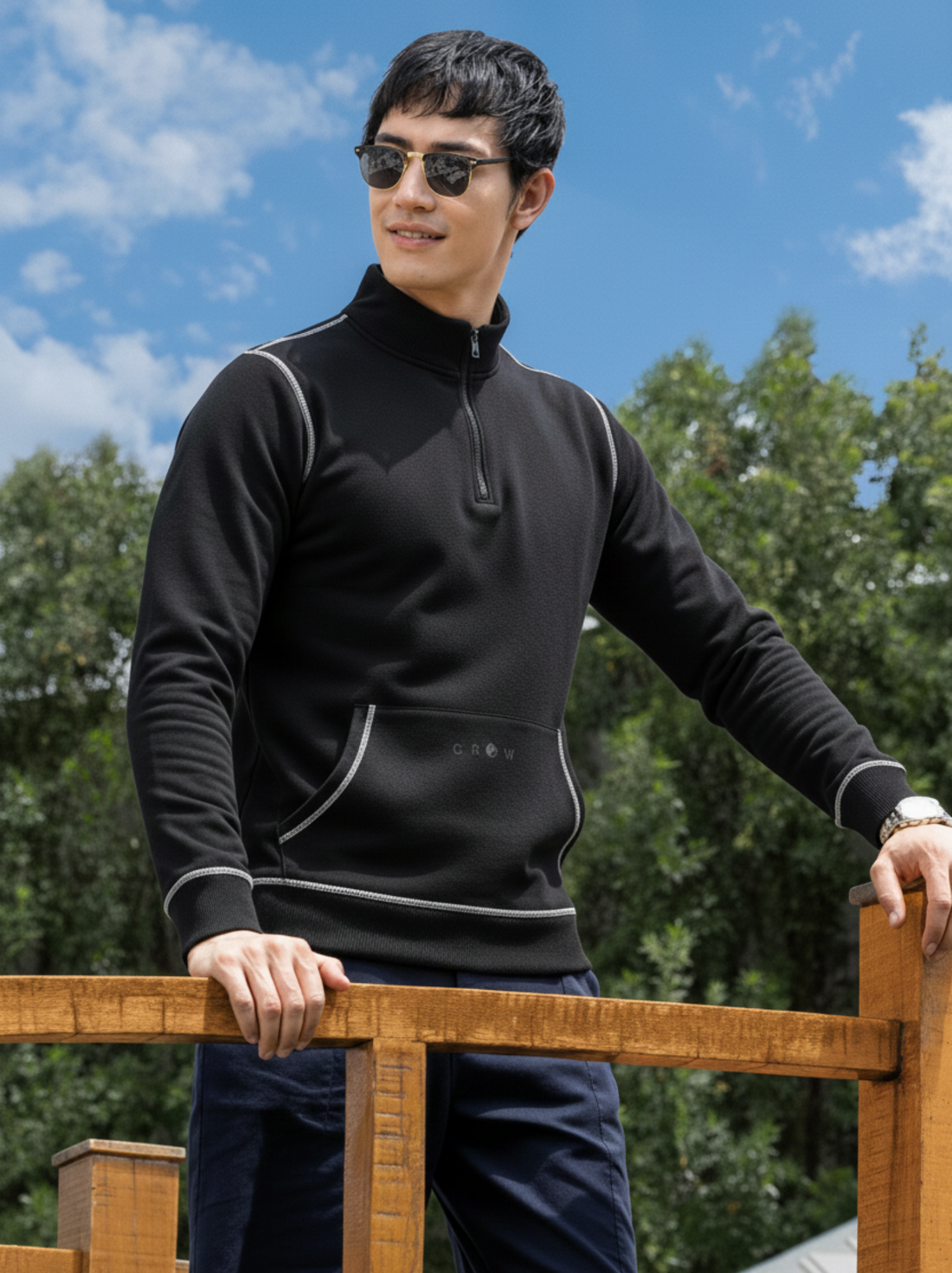 Grow 5T Pullover Black/grey