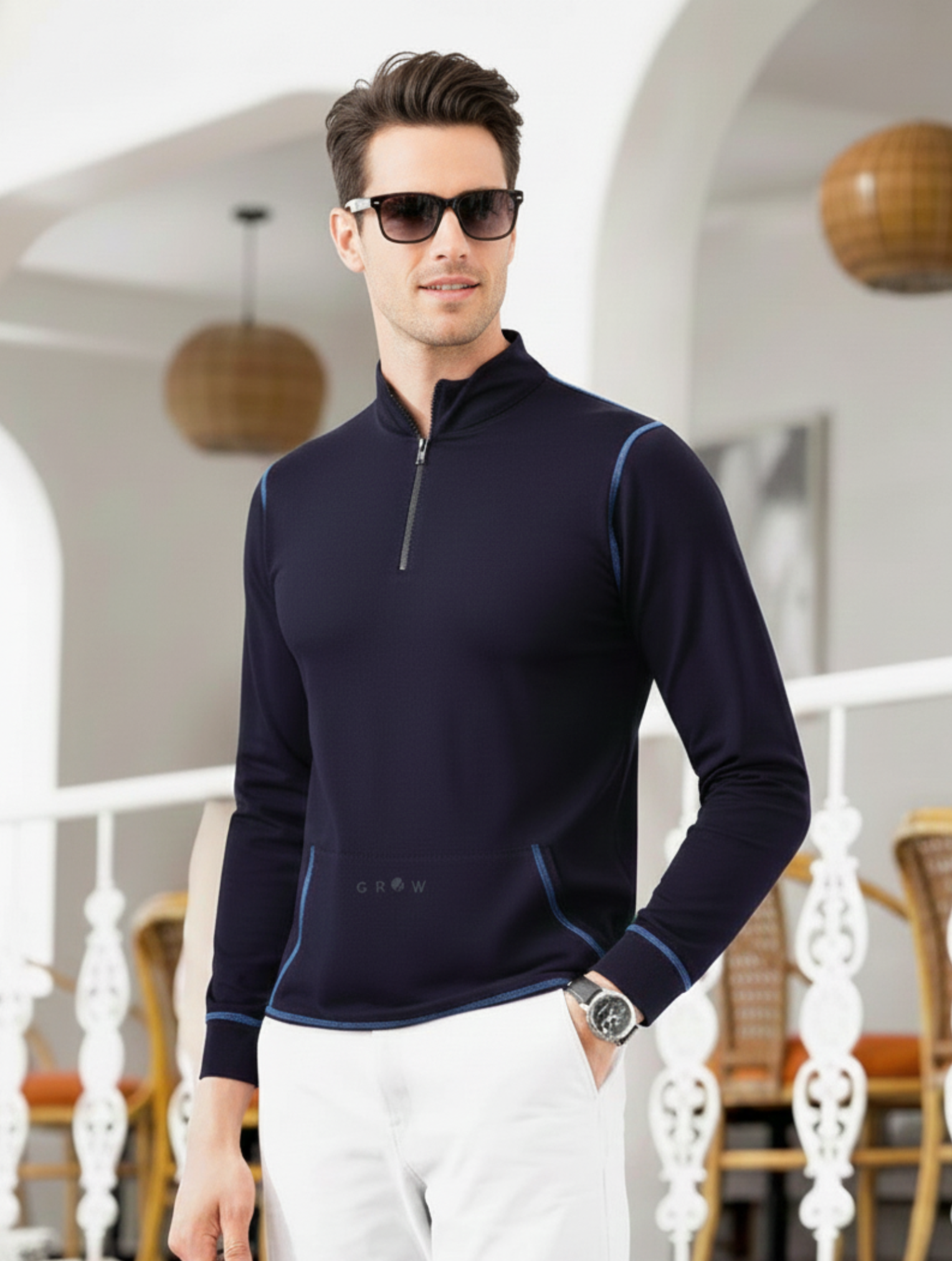 Grow 5T Pullover Navy