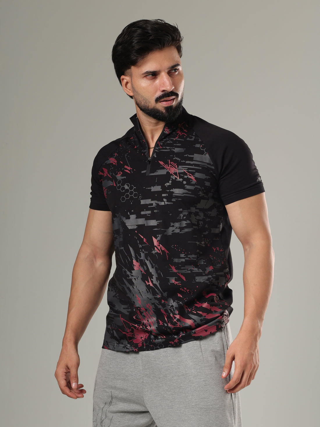 Grow Nitro Quarter Zip Tshirt Black Wine