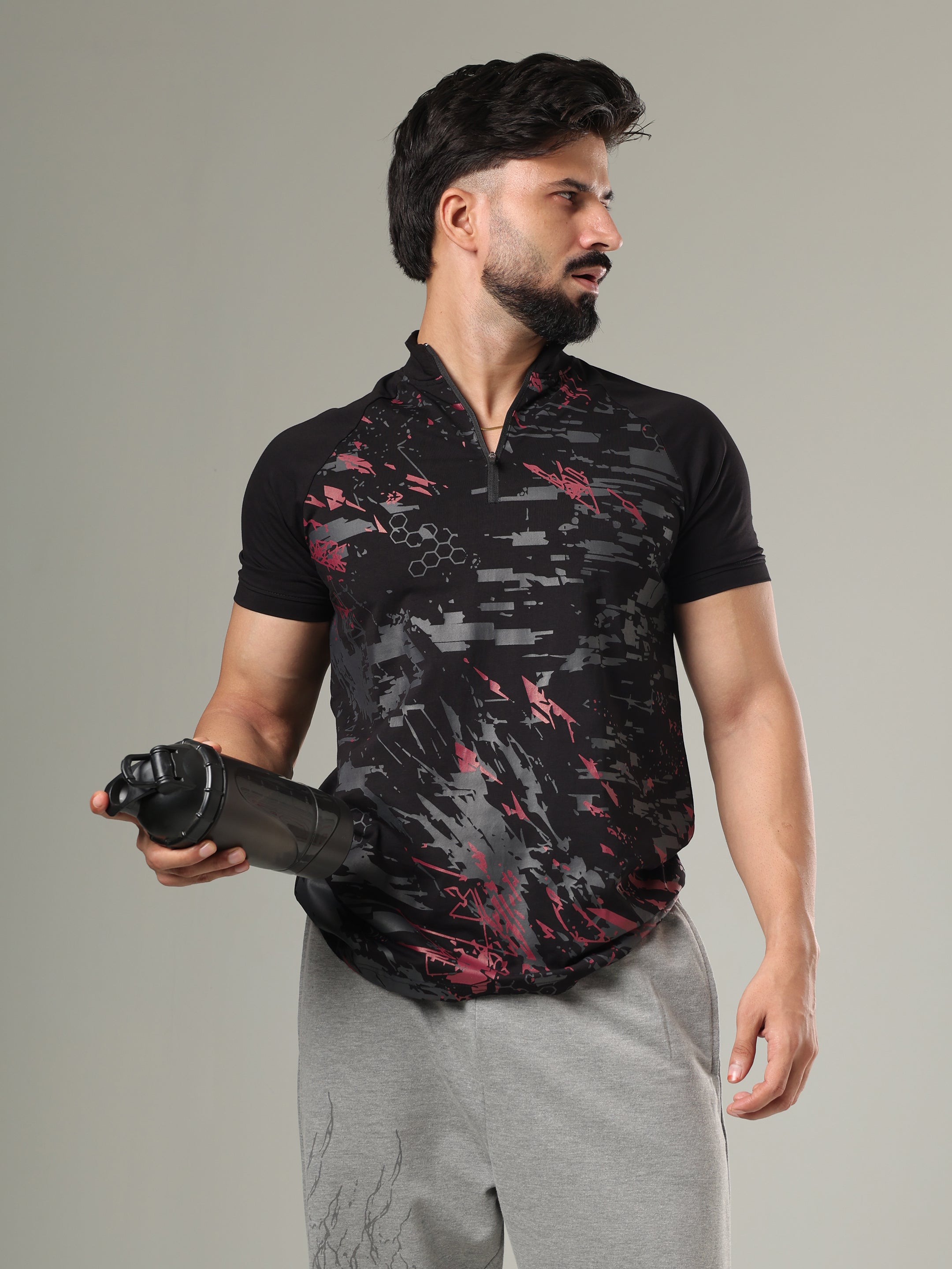 Grow Nitro Quarter Zip Tshirt Black Wine